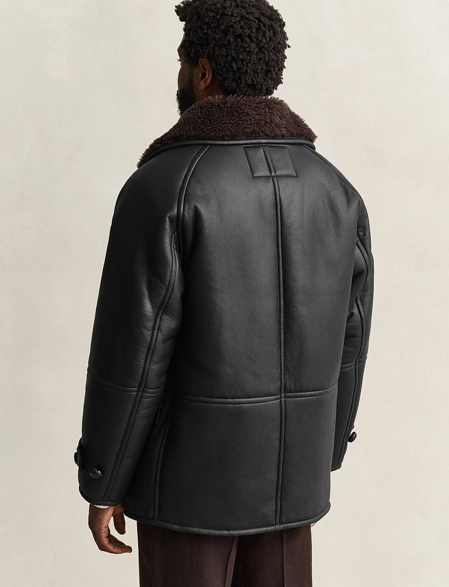 Gant - SHEARLING PEACOAT - herbstjacken - black - 2