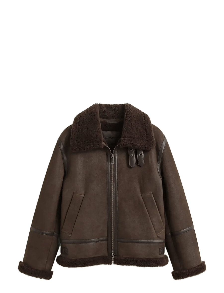 Gant - CLASSIC SHEARLING JACKET - black brown - 1