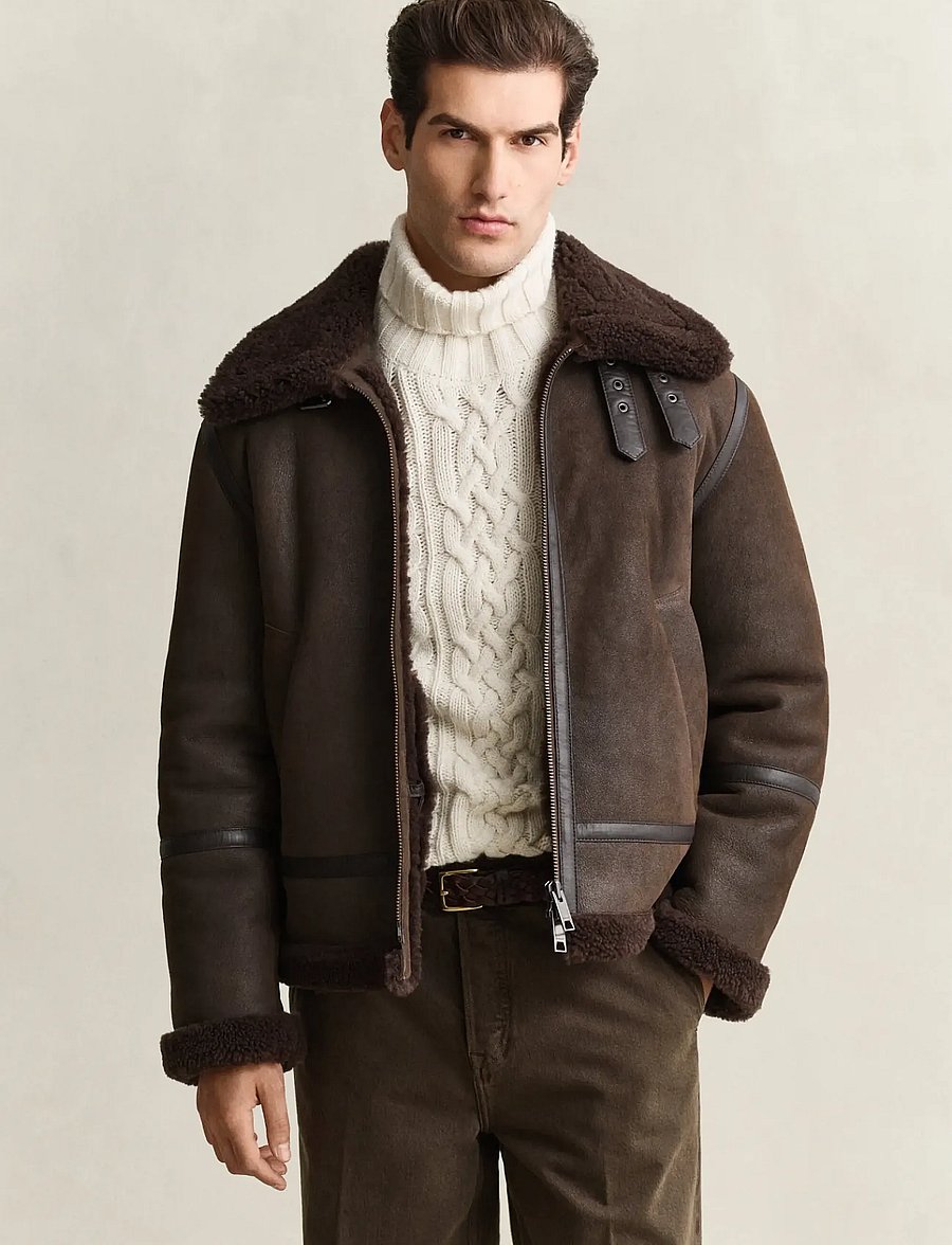 Gant - CLASSIC SHEARLING JACKET - black brown - 0
