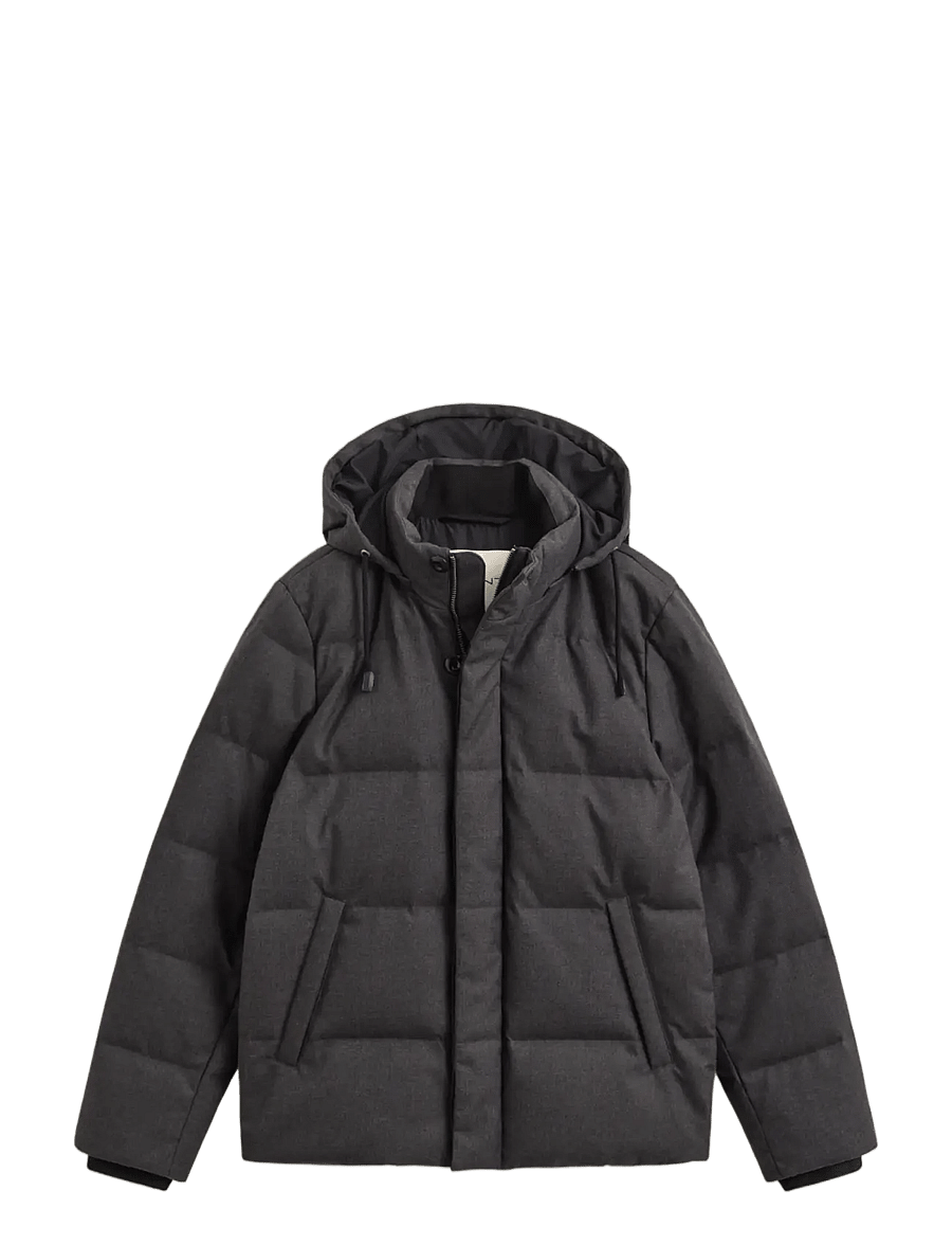 Gant - FLANNEL DOWN JACKET - black grey - 0