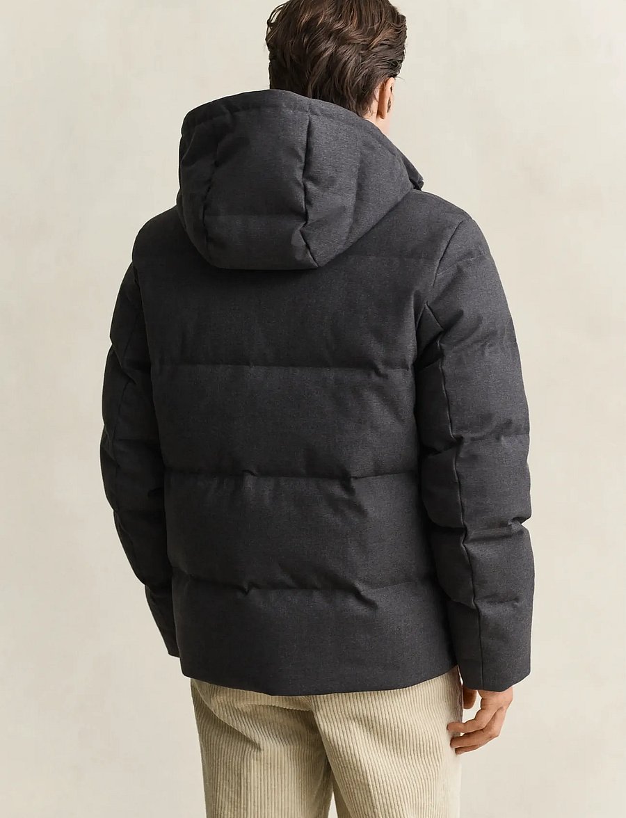 Gant - FLANNEL DOWN JACKET - padded jackets - black grey - 0