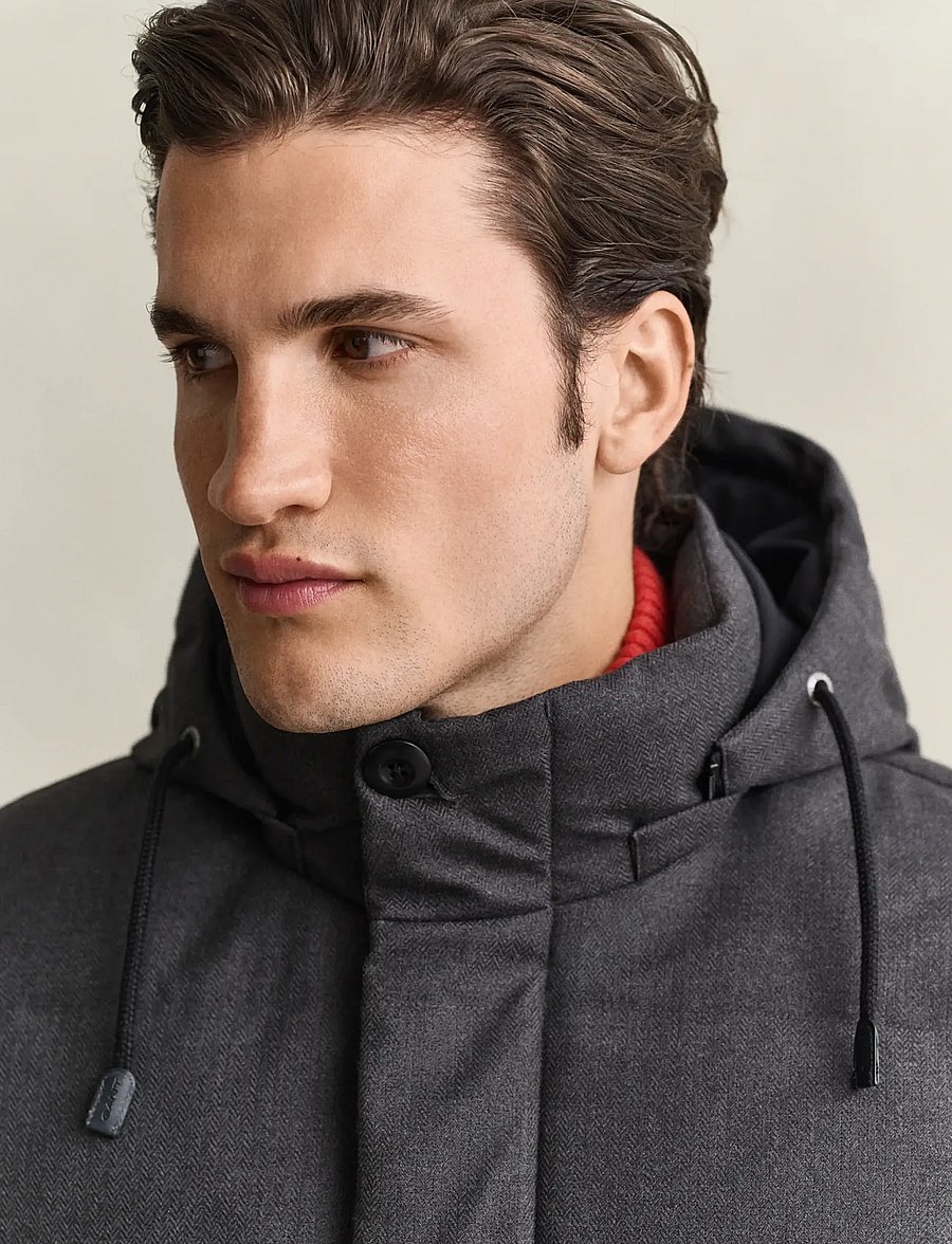 Gant - FLANNEL DOWN JACKET - padded jackets - black grey - 2