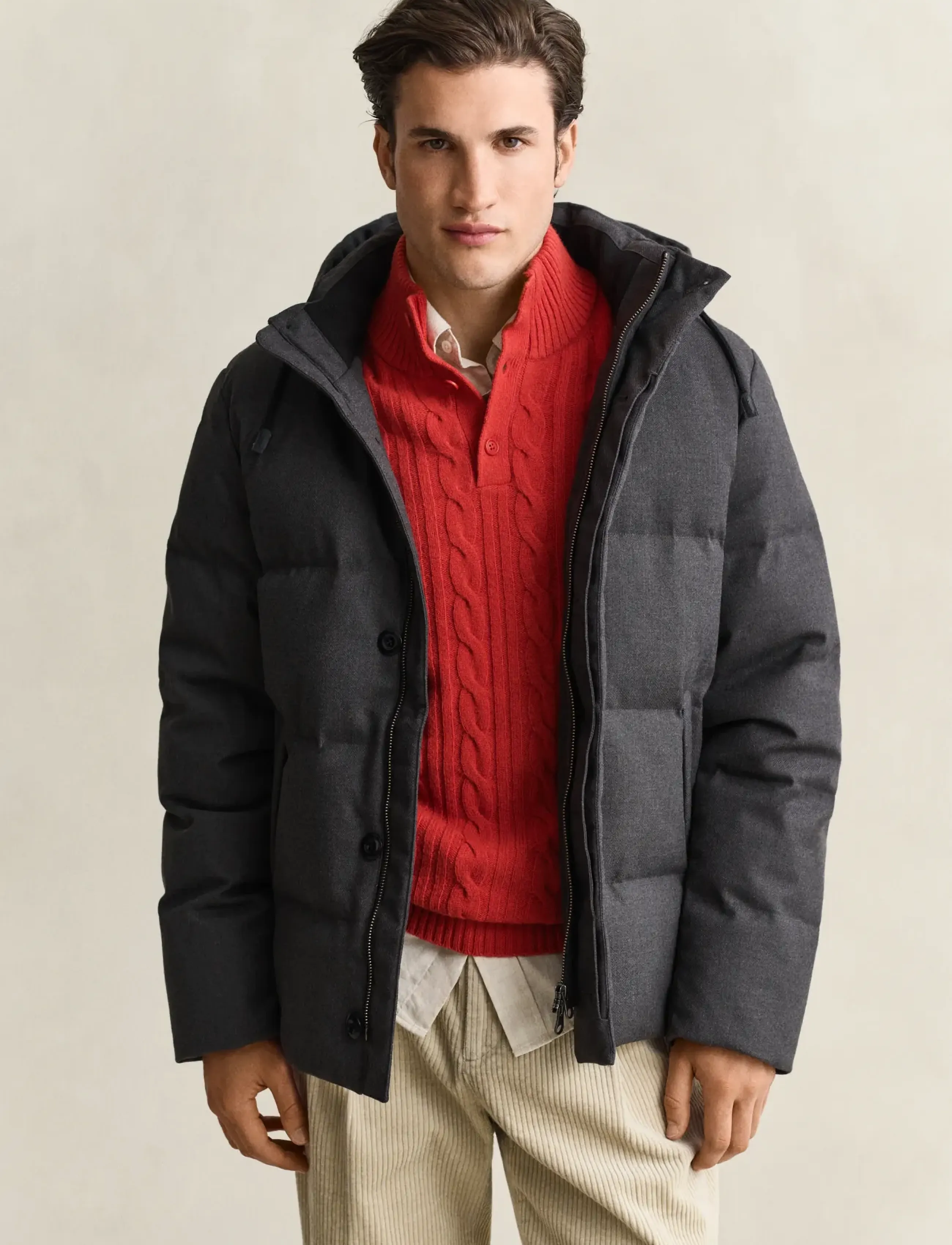 Gant - FLANNEL DOWN JACKET - padded jackets - black grey - 4