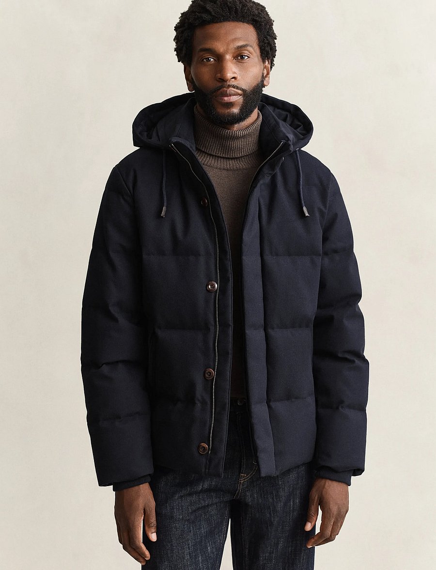 Gant - FLANNEL DOWN JACKET - voodriga jakid - evening blue - 0