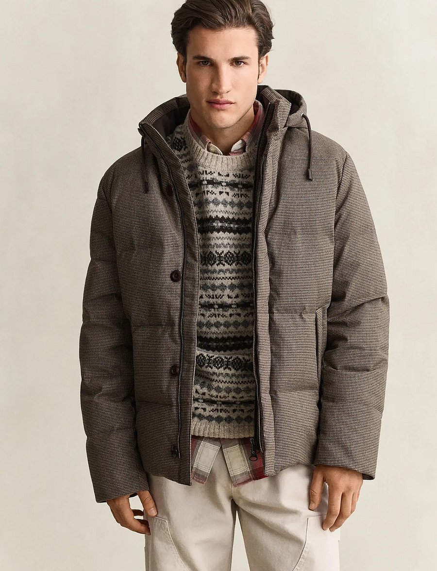 Gant - FLANNEL DOWN JACKET - gefütterte jacken - light taupe - 0