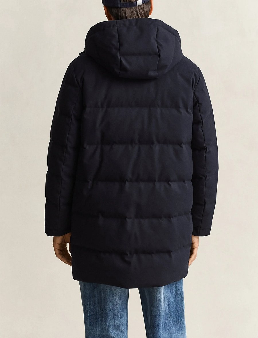 Gant - FLANNEL DOWN MID LENGTH JKT - evening blue - 2