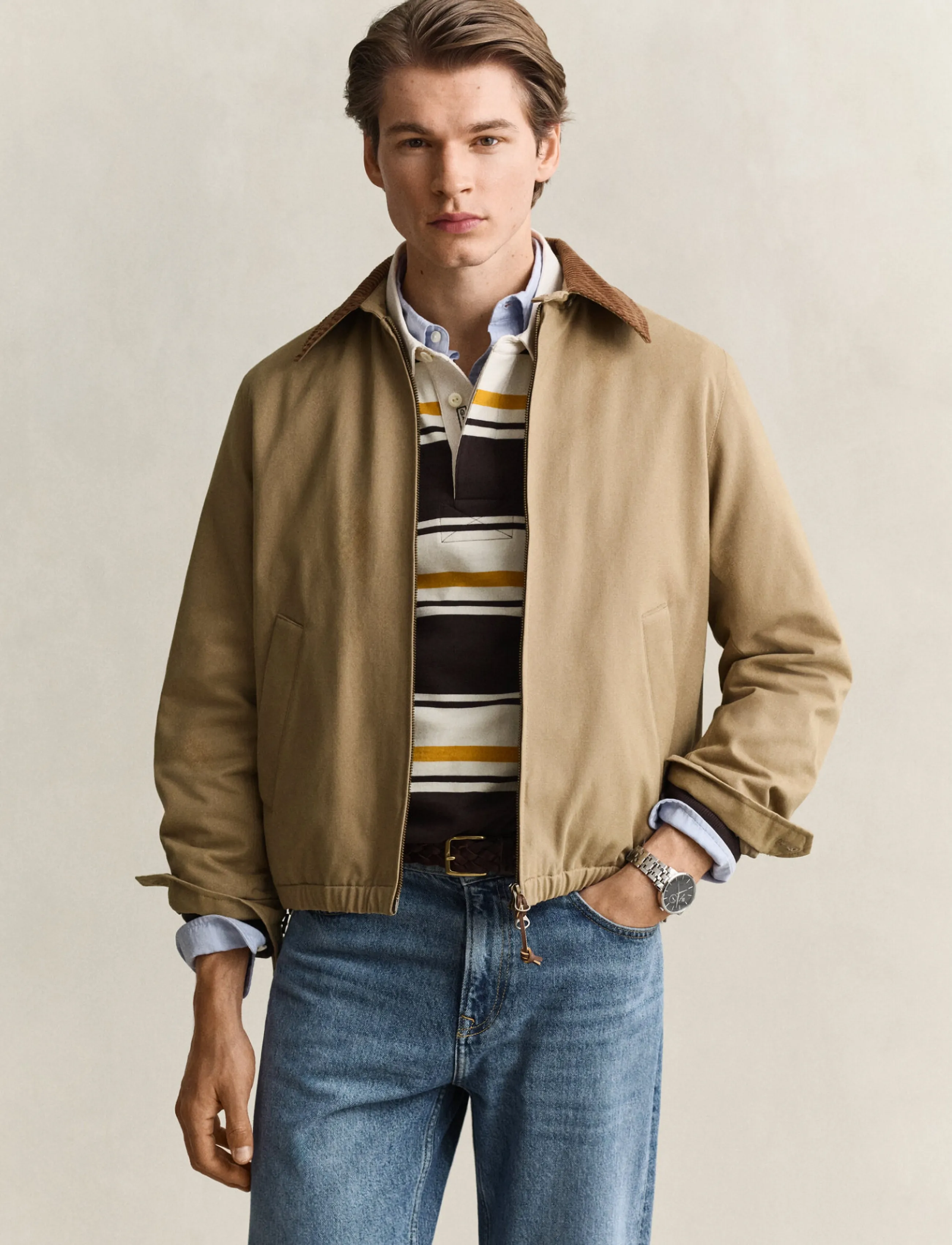 Gant MOLESKIN HARRINGTON JACKET - Nach Stil kaufen - LIGHT TAUPE / beige