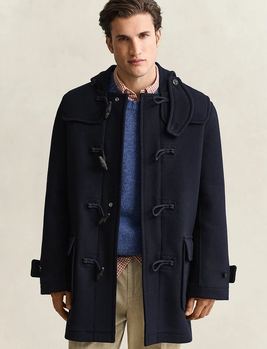Gant - CLASSIC WOOL DUFFEL JACKET - winter jackets - evening blue - 0