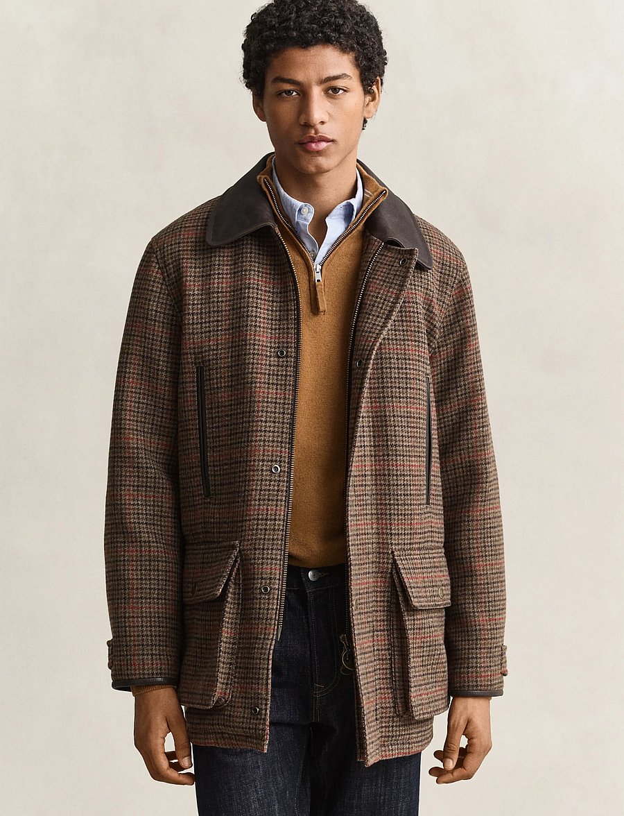 Gant - BRITISH TWEED DECKER - wolljacken - dark moss green - 0