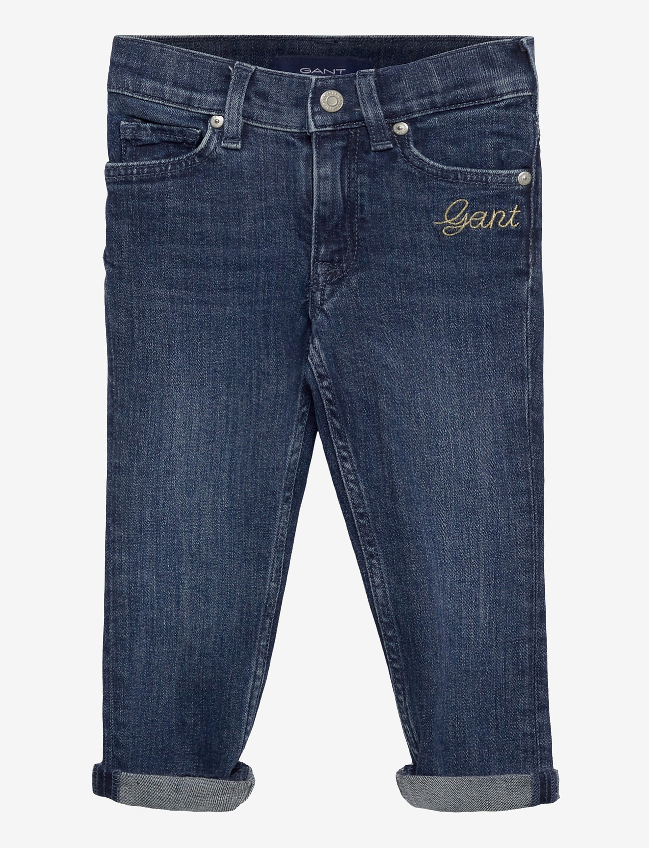 GANT - D1. SCRIPT JEANS - mid blue worn in - 0