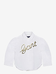GANT - D1. GANT SCRIPT SHIRT - långärmade skjortor - white - 0