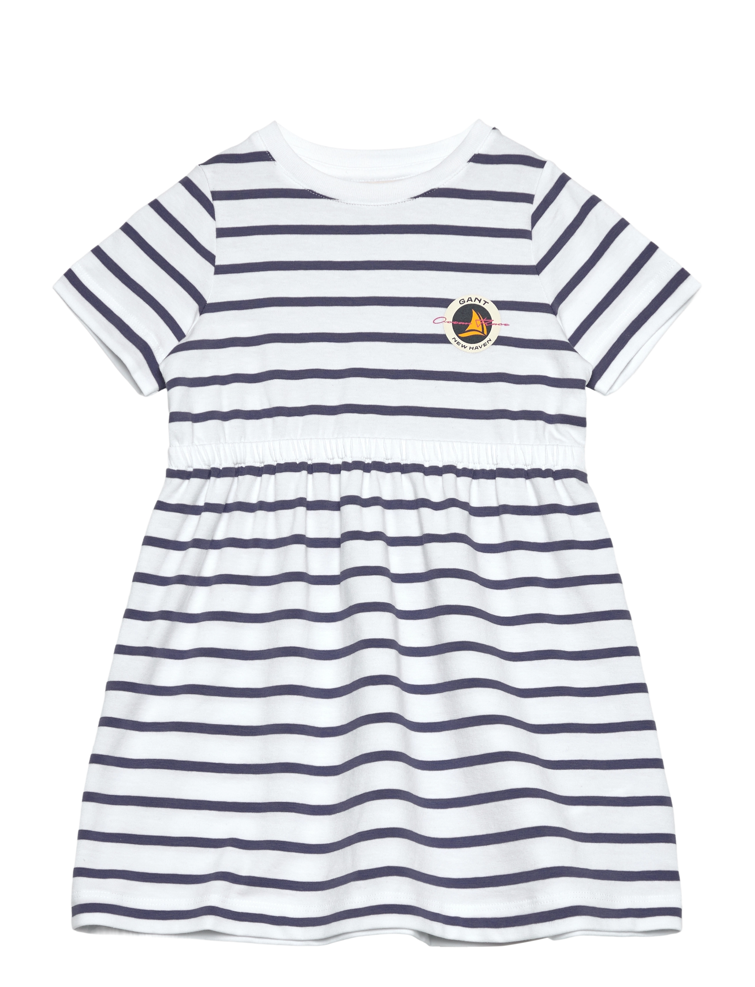 Gant Striped T-Shirt Dress, Stribet T-Shirt Kjole, Hvid, Str: 92