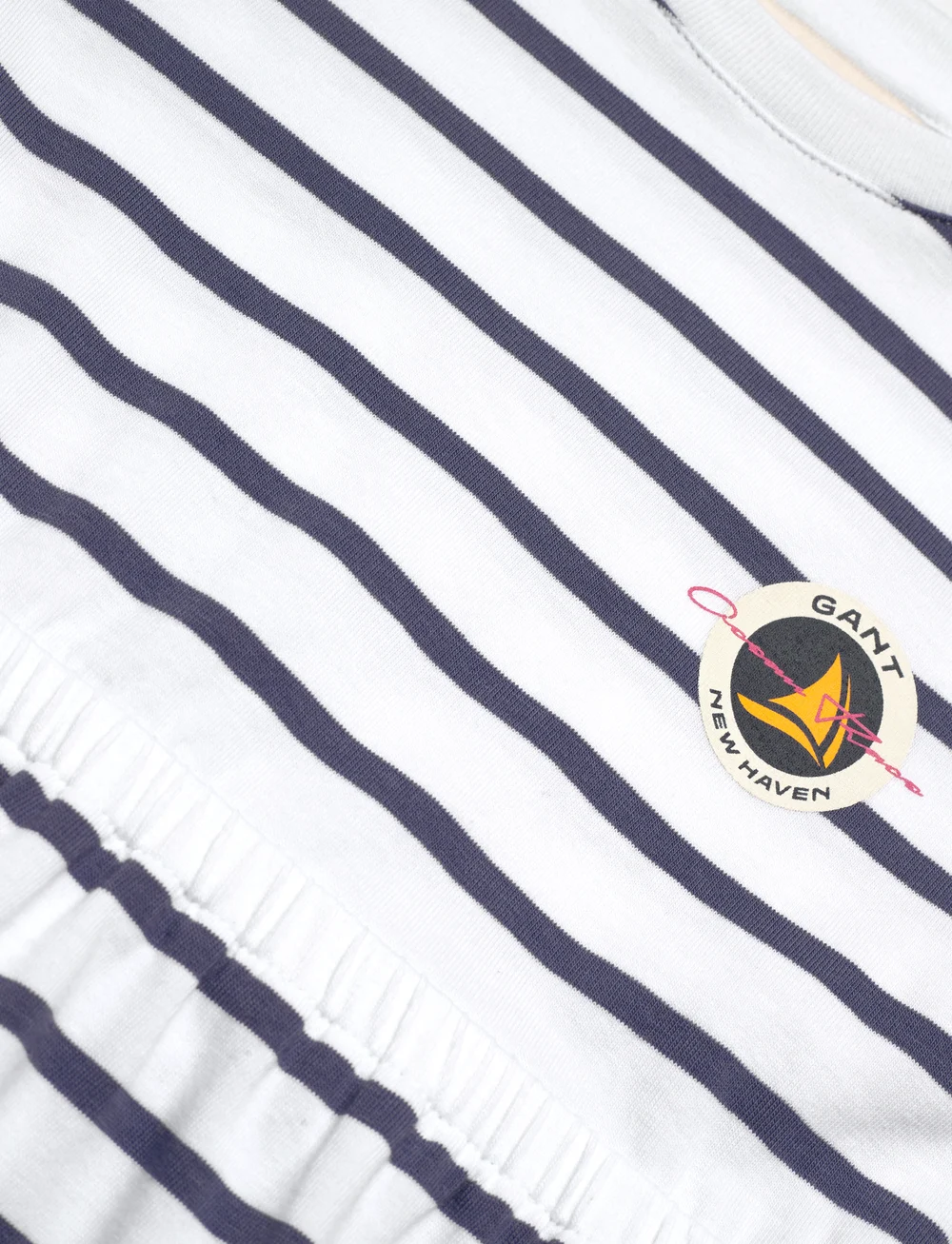 GANT - STRIPED T-SHIRT DRESS - kortärmade vardagsklänningar - dusty navy - 2