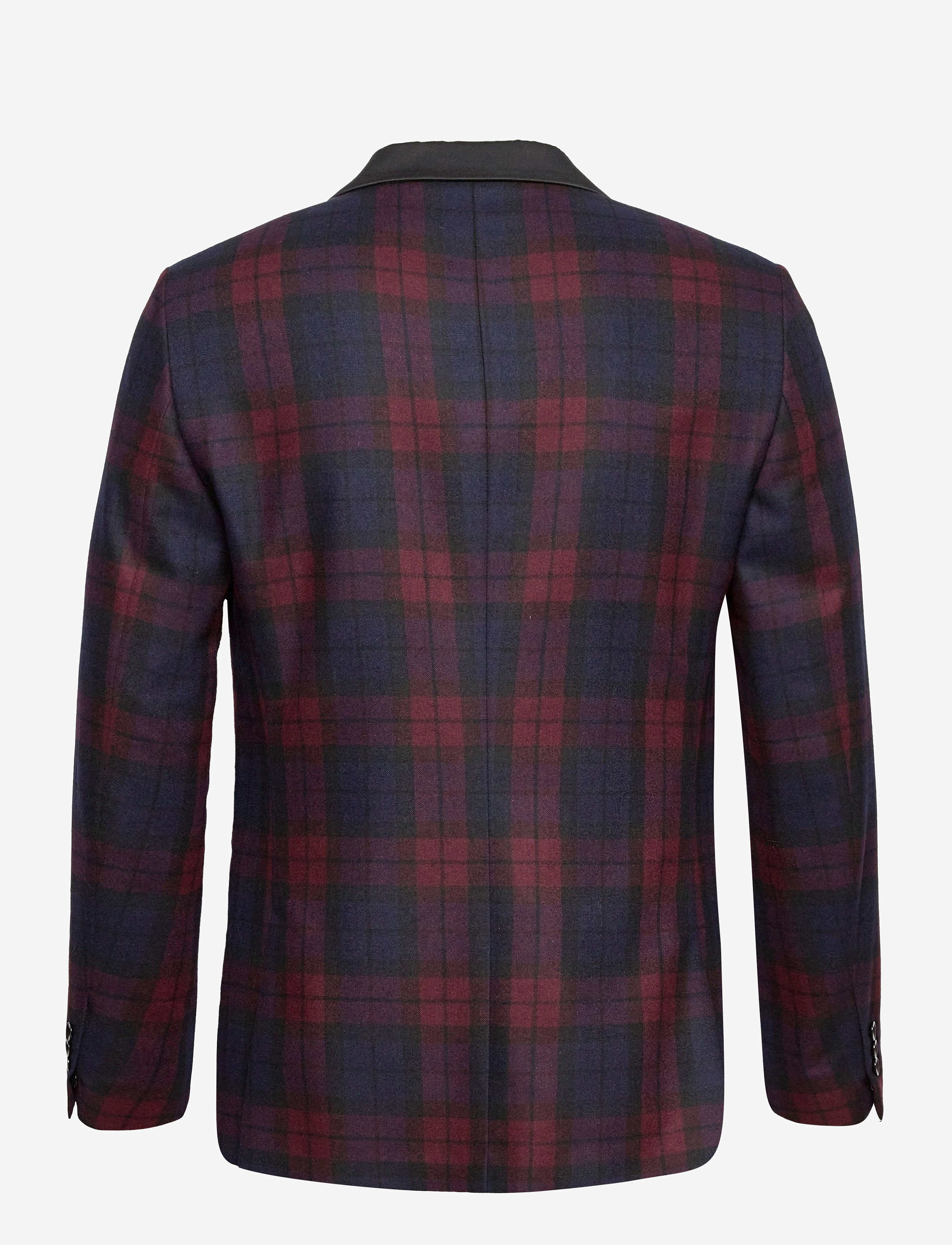 GANT - D2. SLIM CHECK TUXEDO JACKET - port red - 1