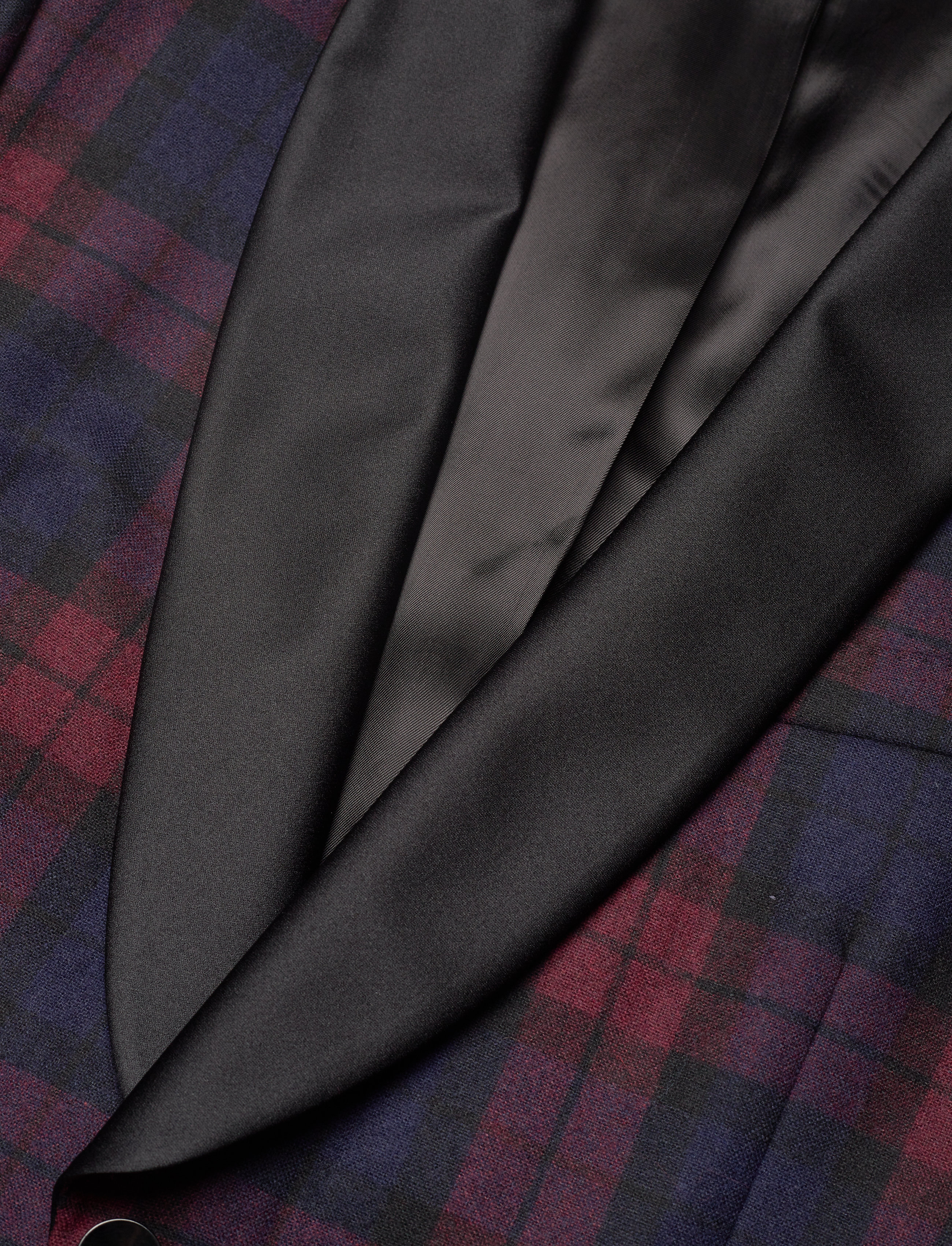 GANT - D2. SLIM CHECK TUXEDO JACKET - port red - 2