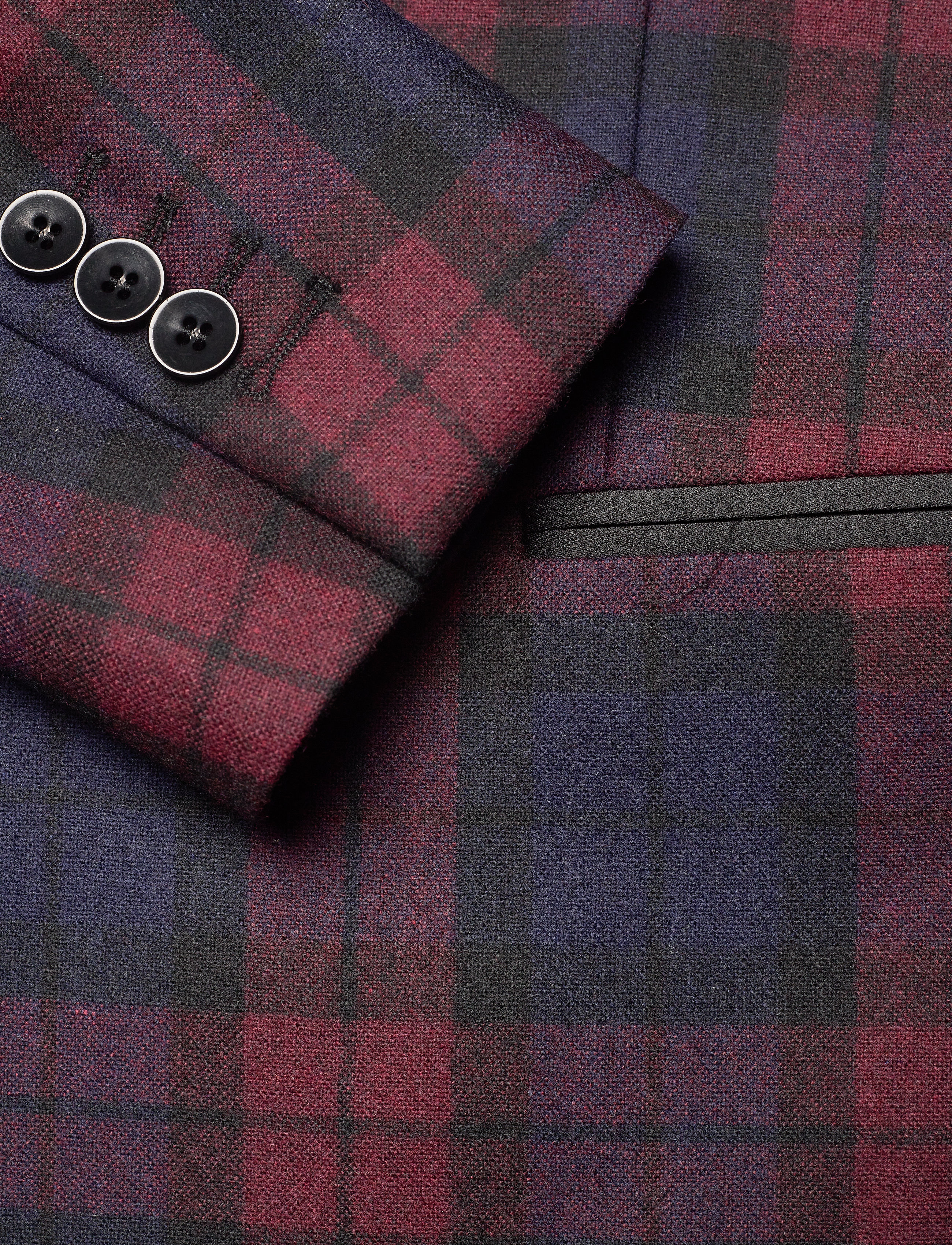 GANT - D2. SLIM CHECK TUXEDO JACKET - port red - 3