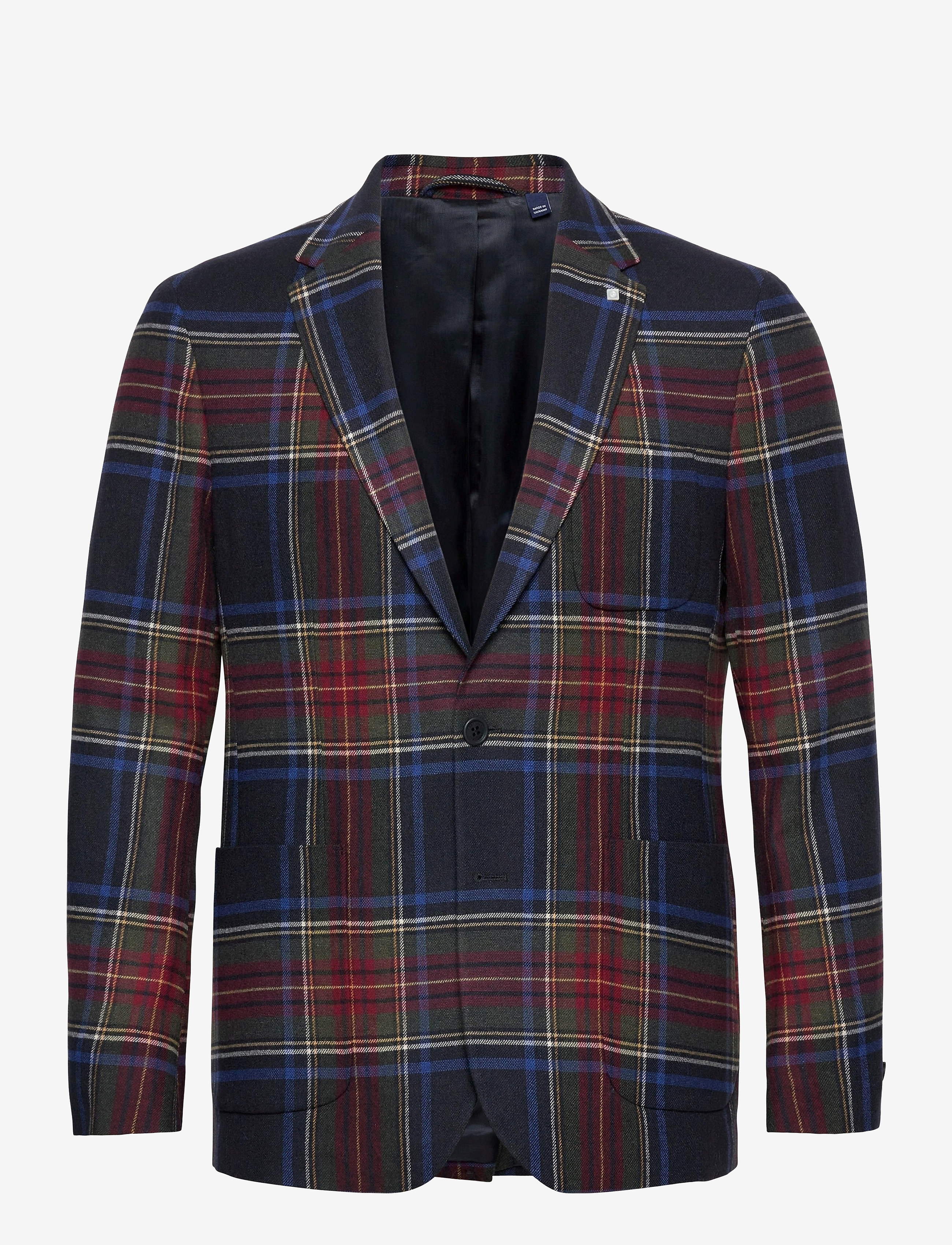 GANT - D2. SLIM FLANNEL TARTAN BLAZER - tartan green - 0