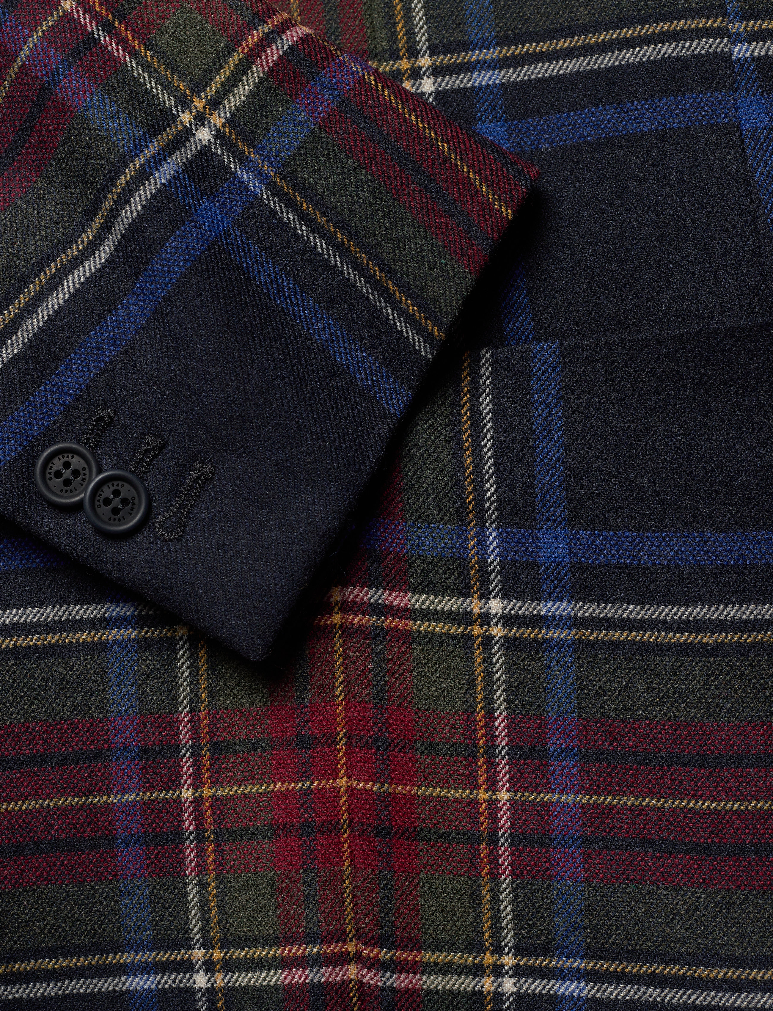 GANT - D2. SLIM FLANNEL TARTAN BLAZER - tartan green - 3