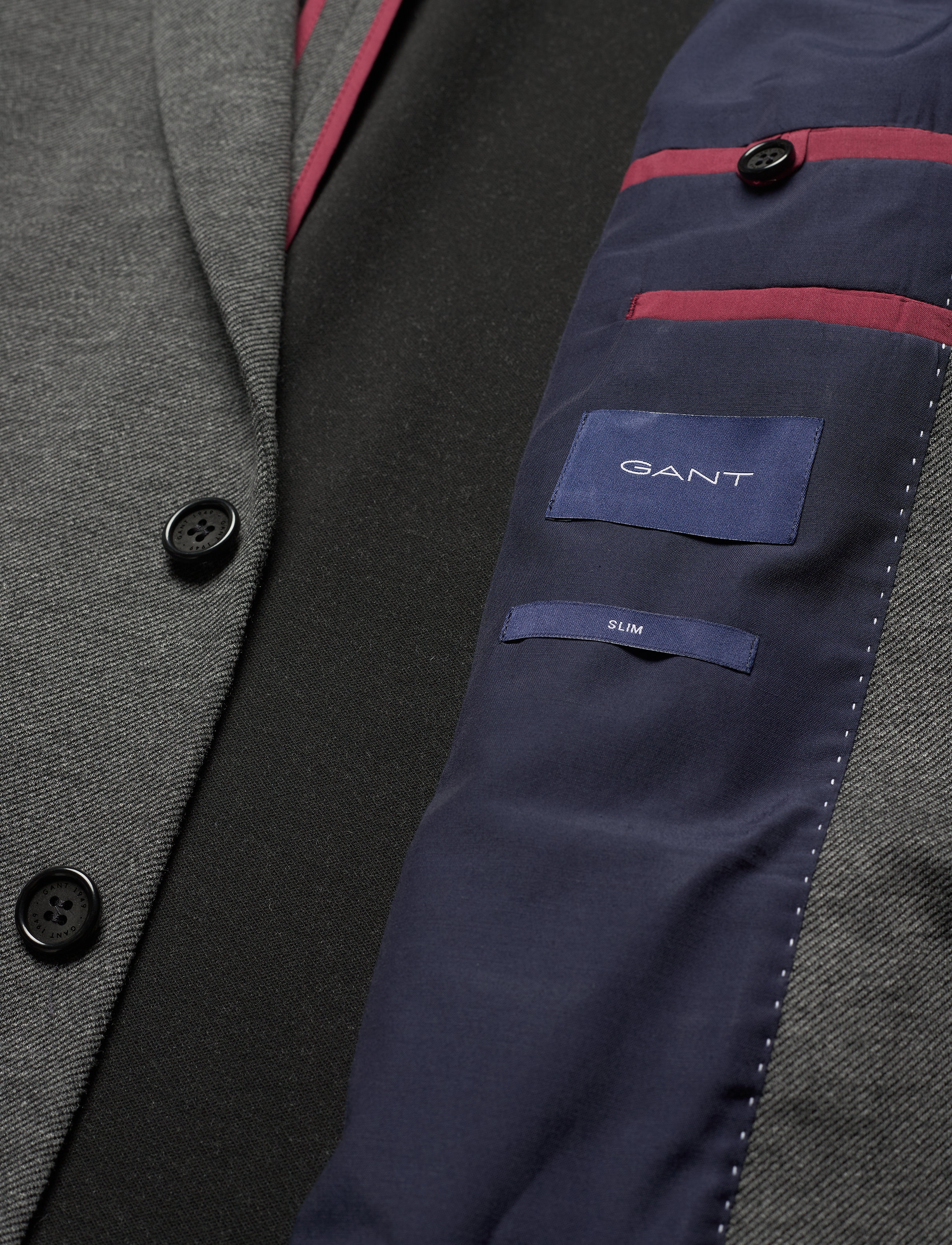 GANT - D1. SLIM JERSEY BLAZER - charcoal melange - 4