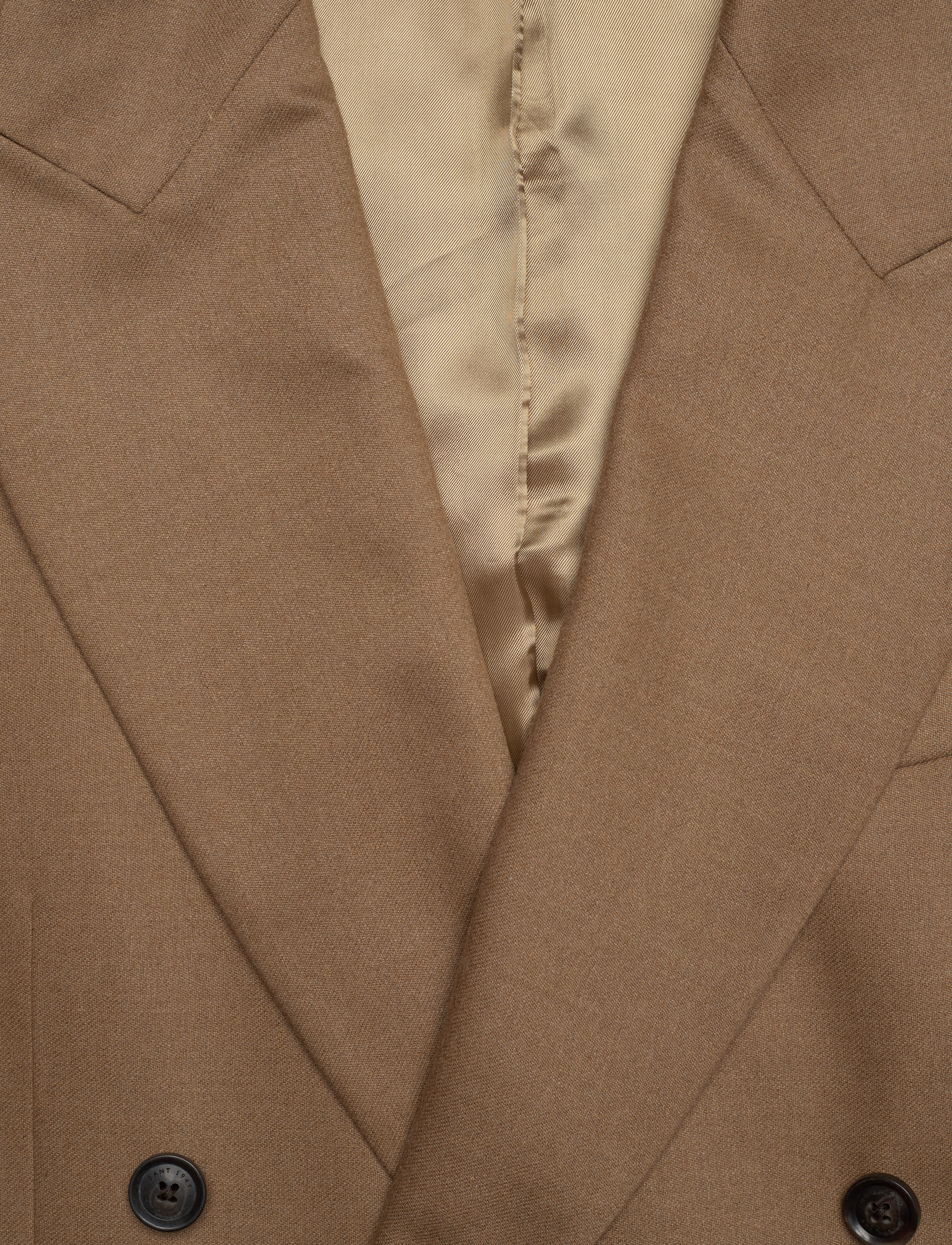GANT - D1. OVERSIZED FLANNEL SUIT BLAZER - warm khaki - 2