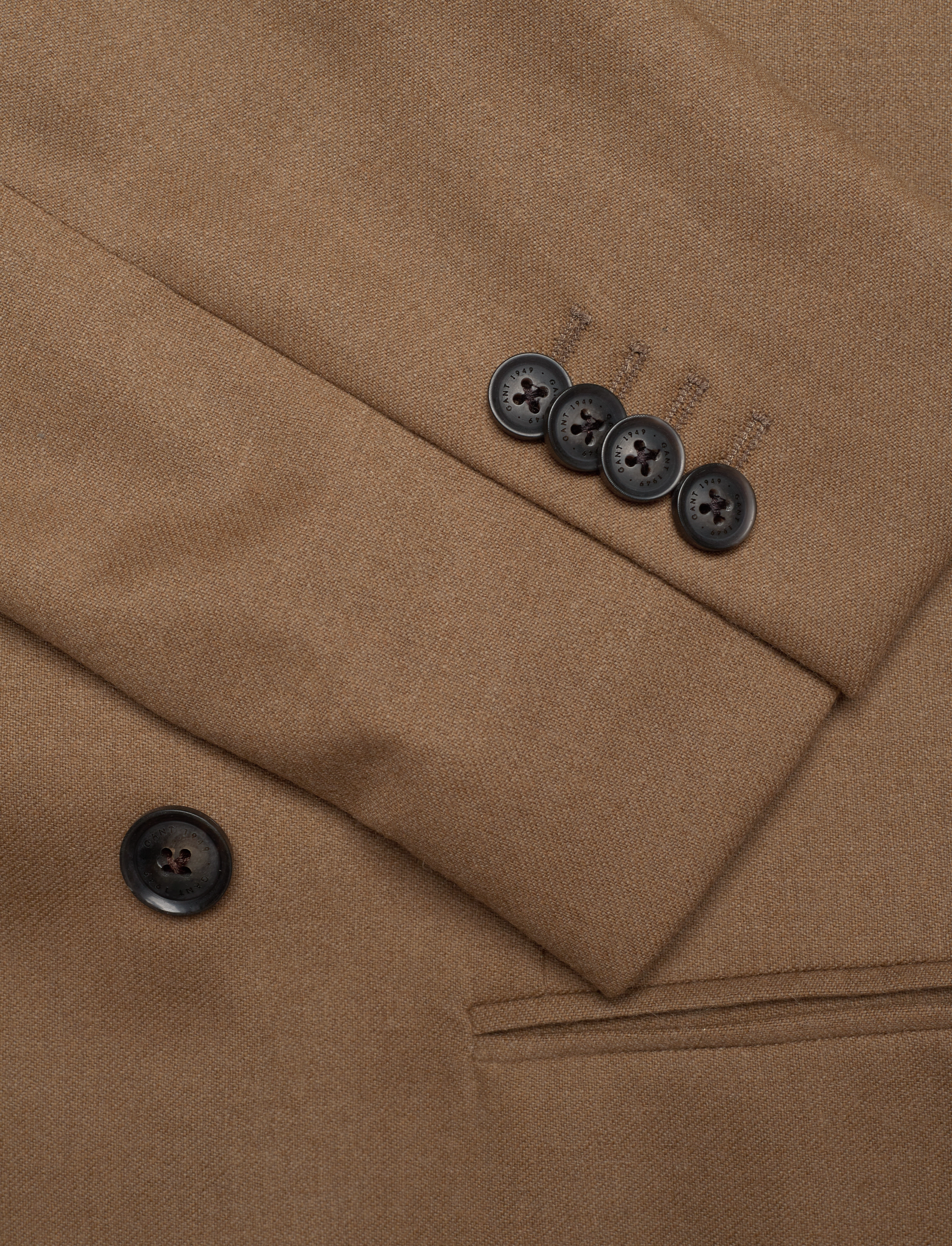GANT - D1. OVERSIZED FLANNEL SUIT BLAZER - warm khaki - 3