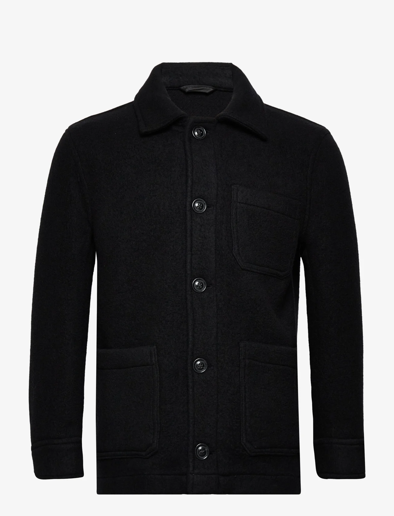 GANT - D1. SHORT WOOL JACKET - wool jackets - black - 0