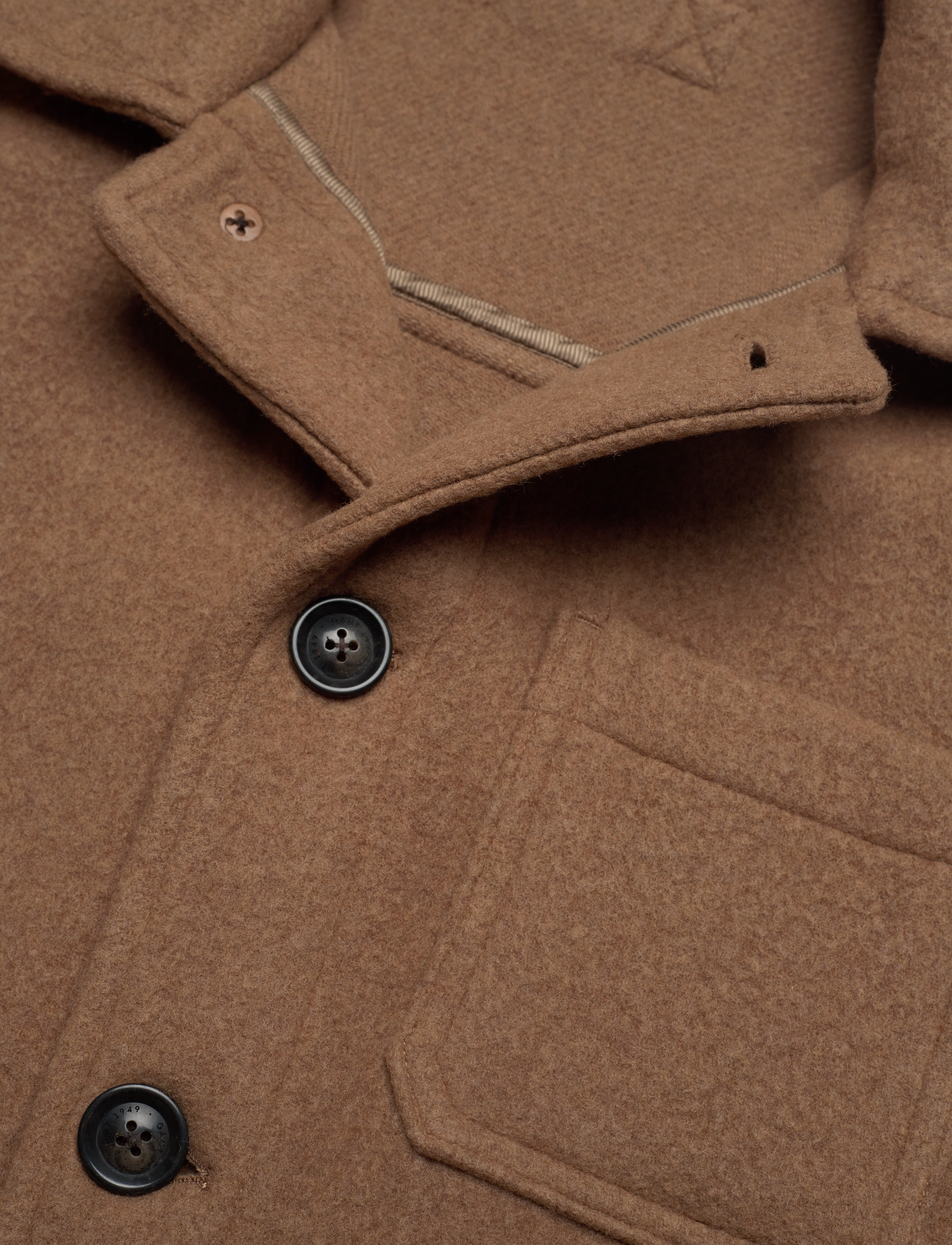 GANT - D1. SHORT WOOL JACKET - warm khaki - 2