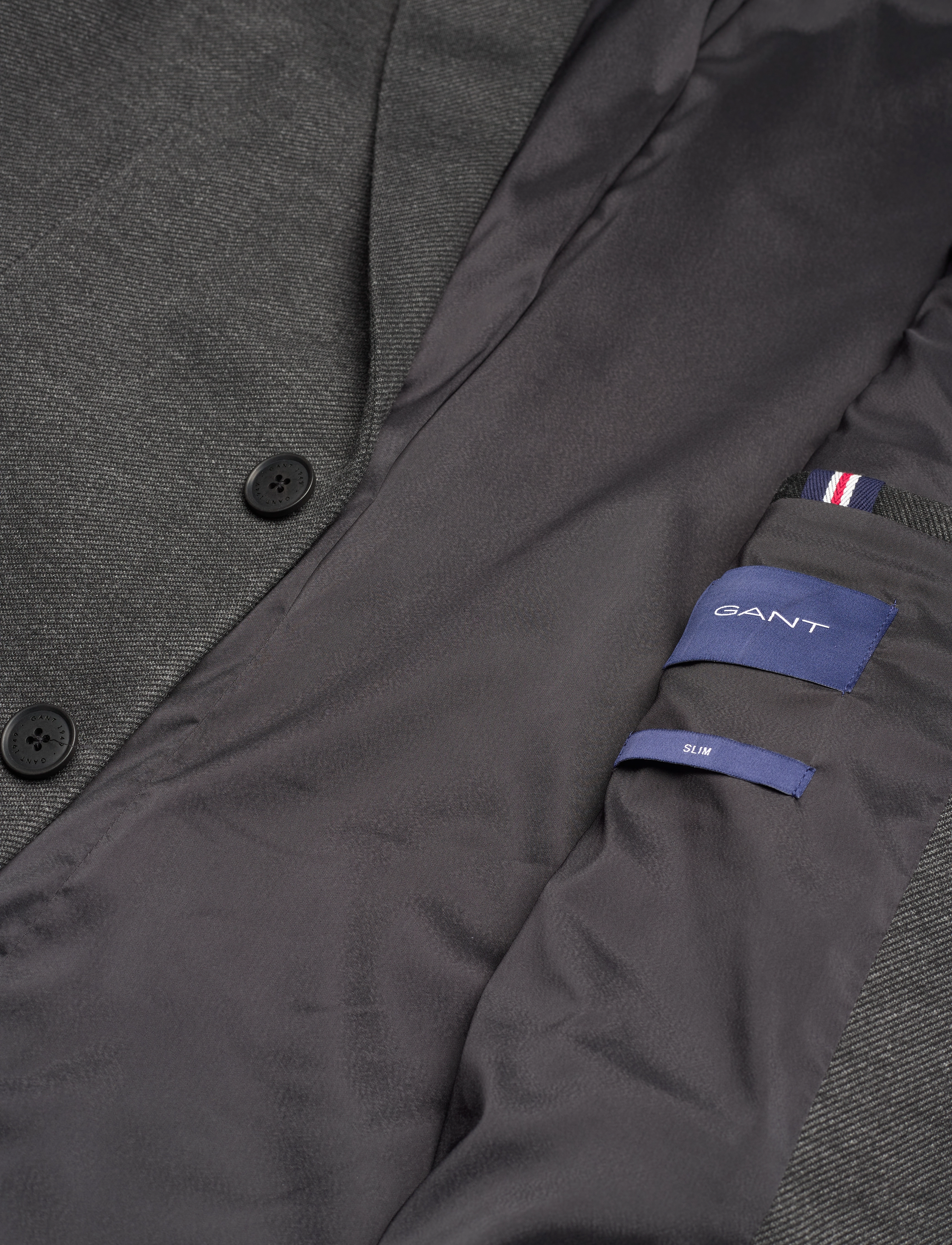 GANT - D1. JERSEY SUIT BLAZER - charcoal melange - 4