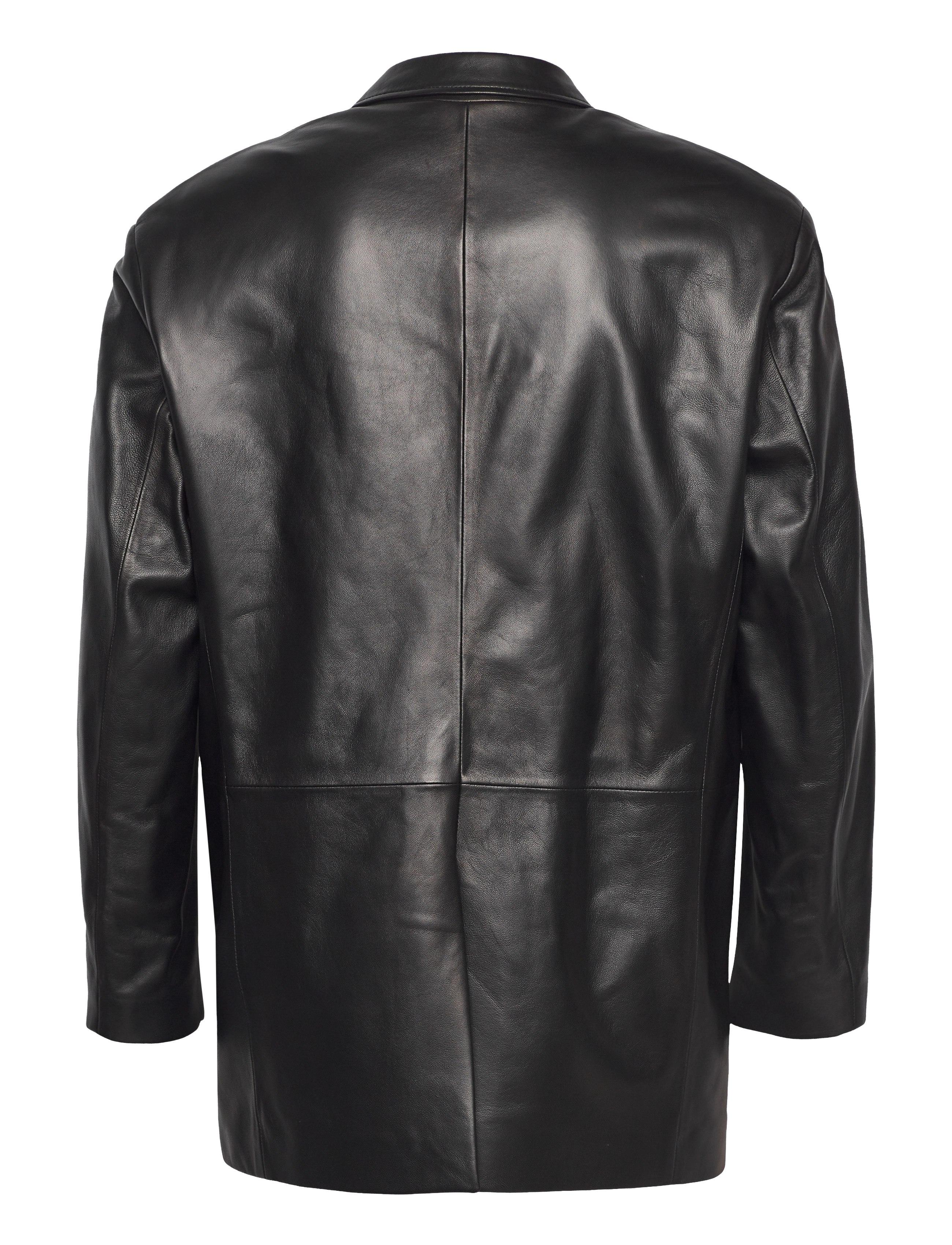 GANT - D2. OVERSIZED LEATHER BLAZER - black - 1