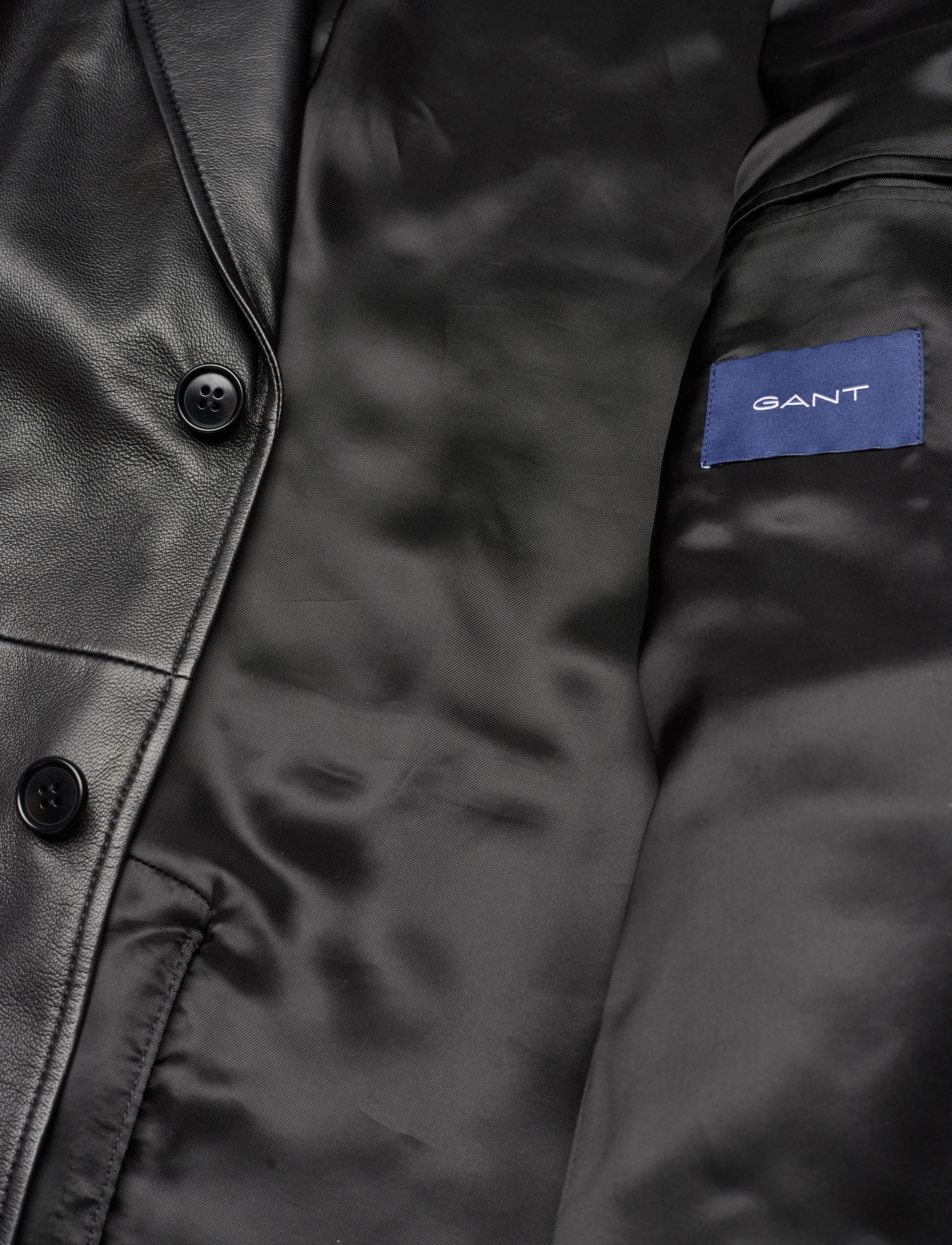 GANT - D2. OVERSIZED LEATHER BLAZER - black - 4