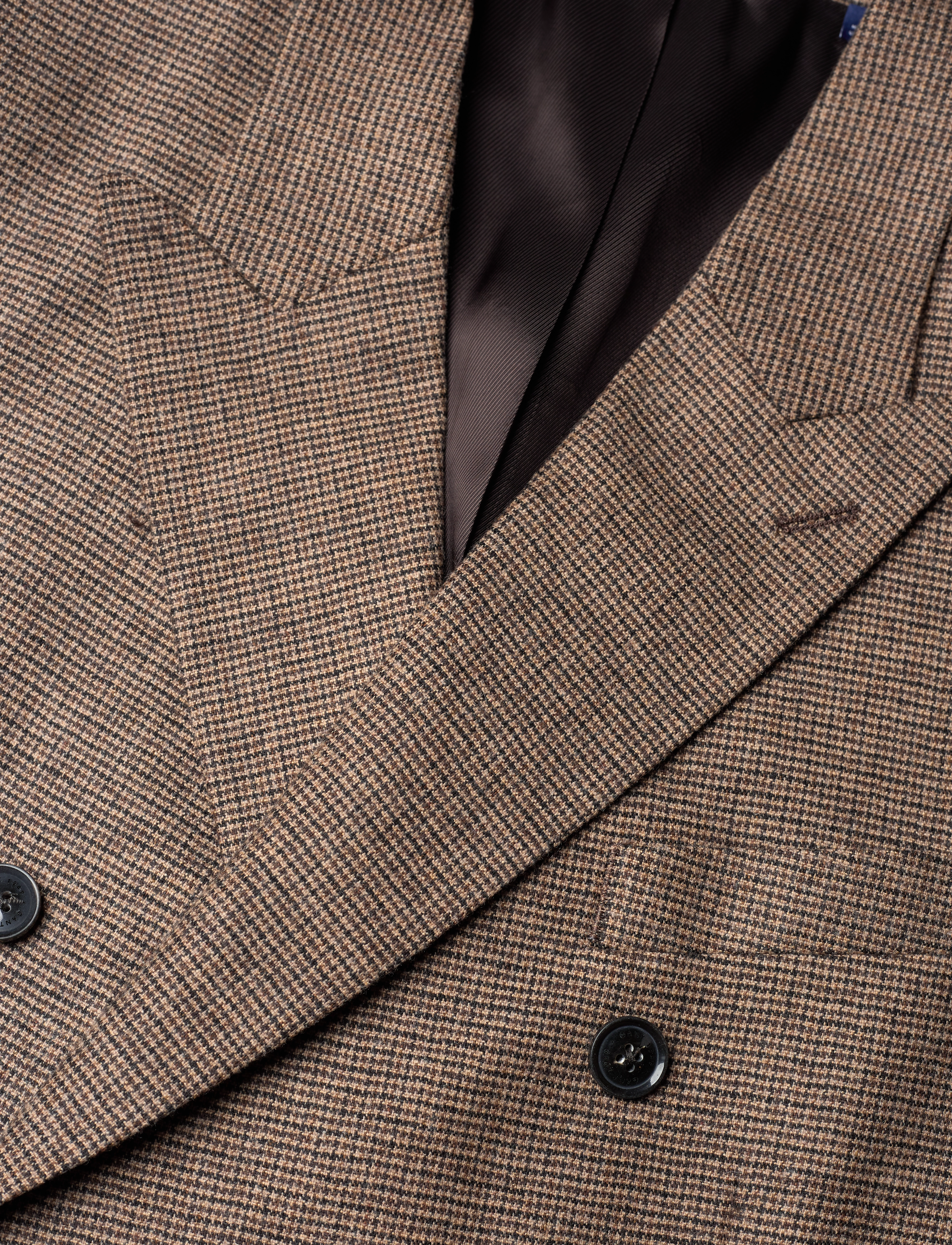 GANT - D2. HOUNDSTOOTH CHECK SUIT BLAZER - rich brown - 2