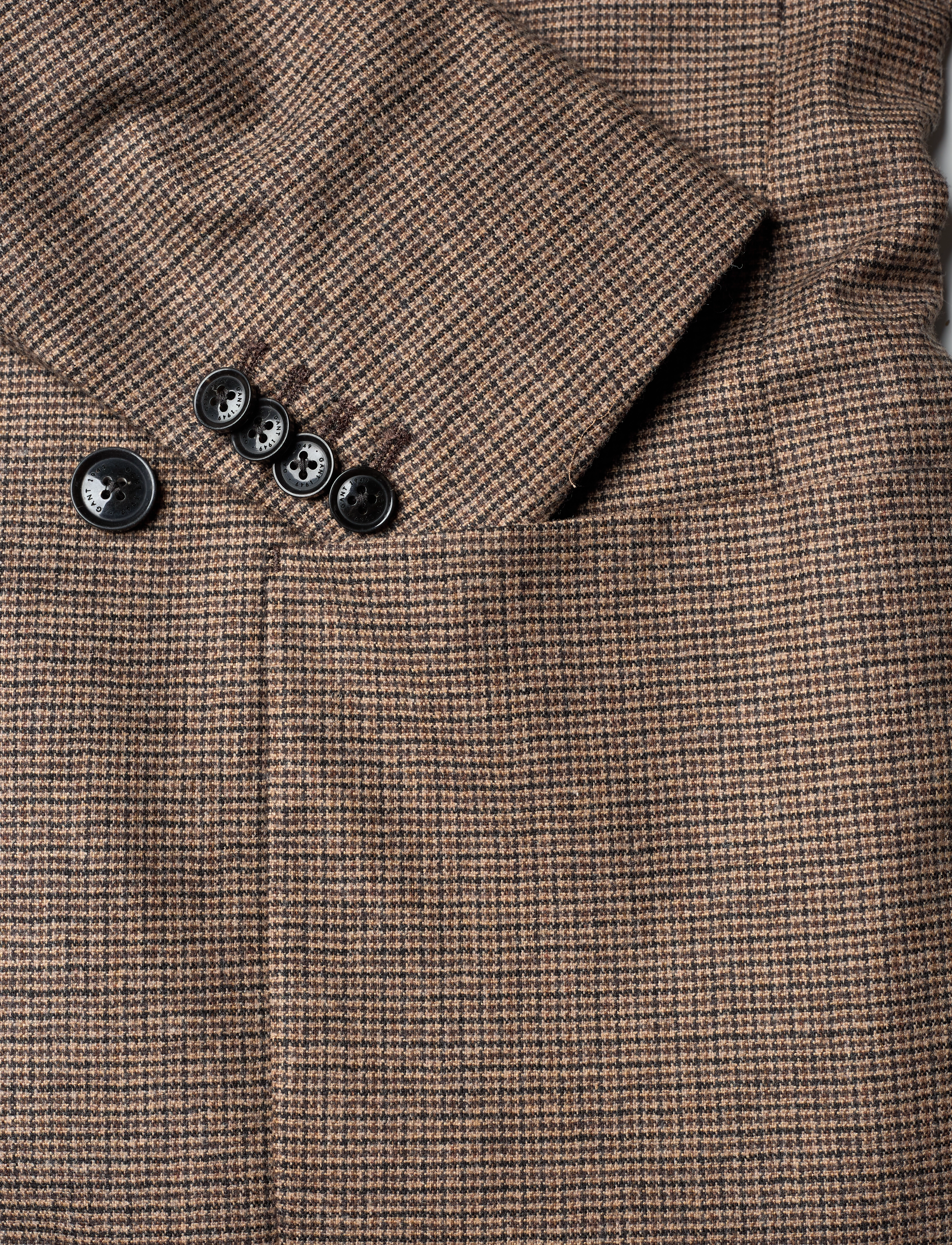 GANT - D2. HOUNDSTOOTH CHECK SUIT BLAZER - rich brown - 3