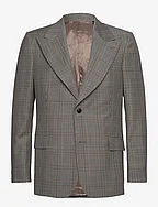 D2. GLEN CHECK SUIT BLAZER - BLACK