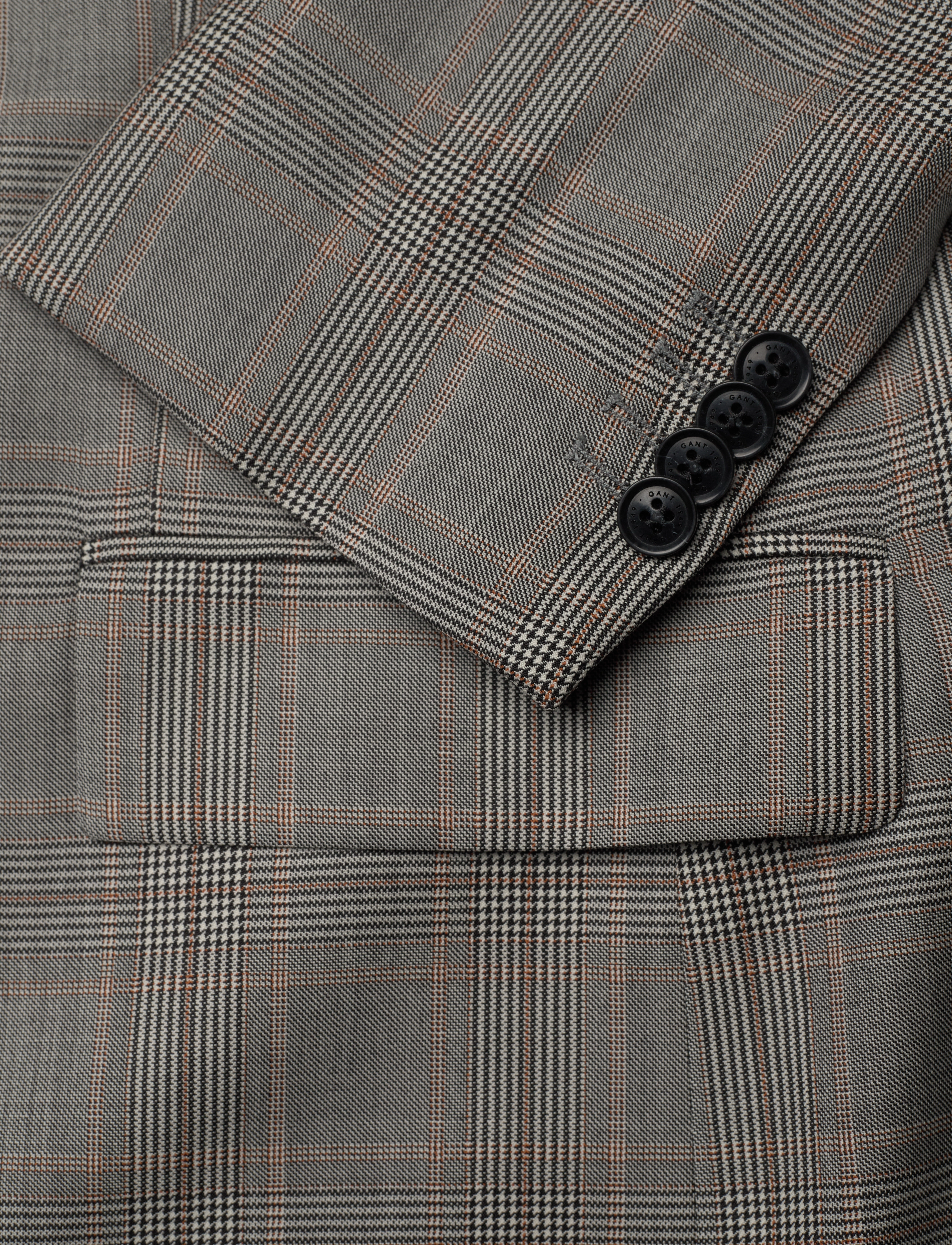 GANT - D2. GLEN CHECK SUIT BLAZER - black - 3