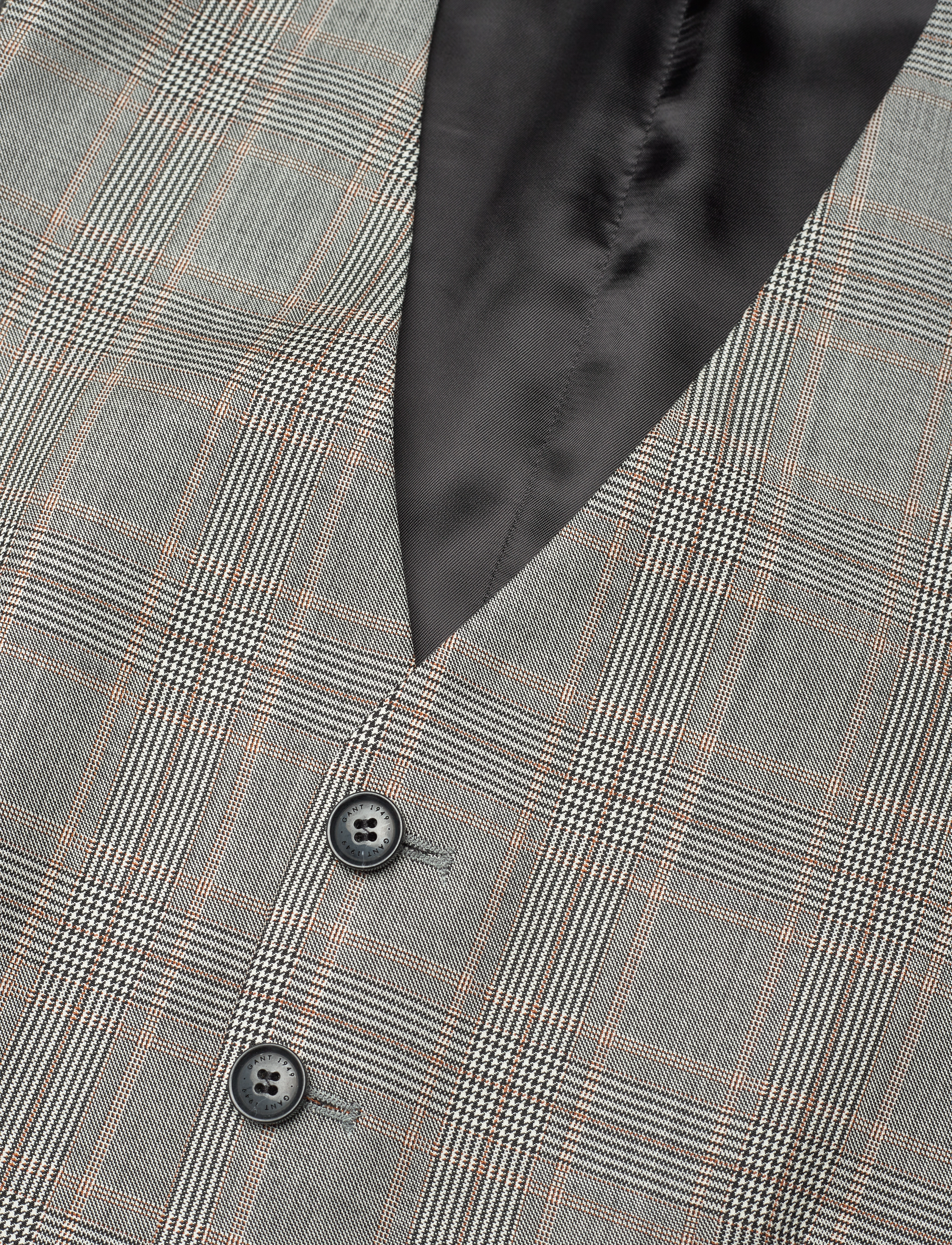GANT - D2. GLEN CHECK SUIT WAISTCOAT - black - 2
