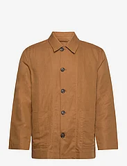 GANT - COTTON LINEN JACKET - spring jackets - suede brown - 0