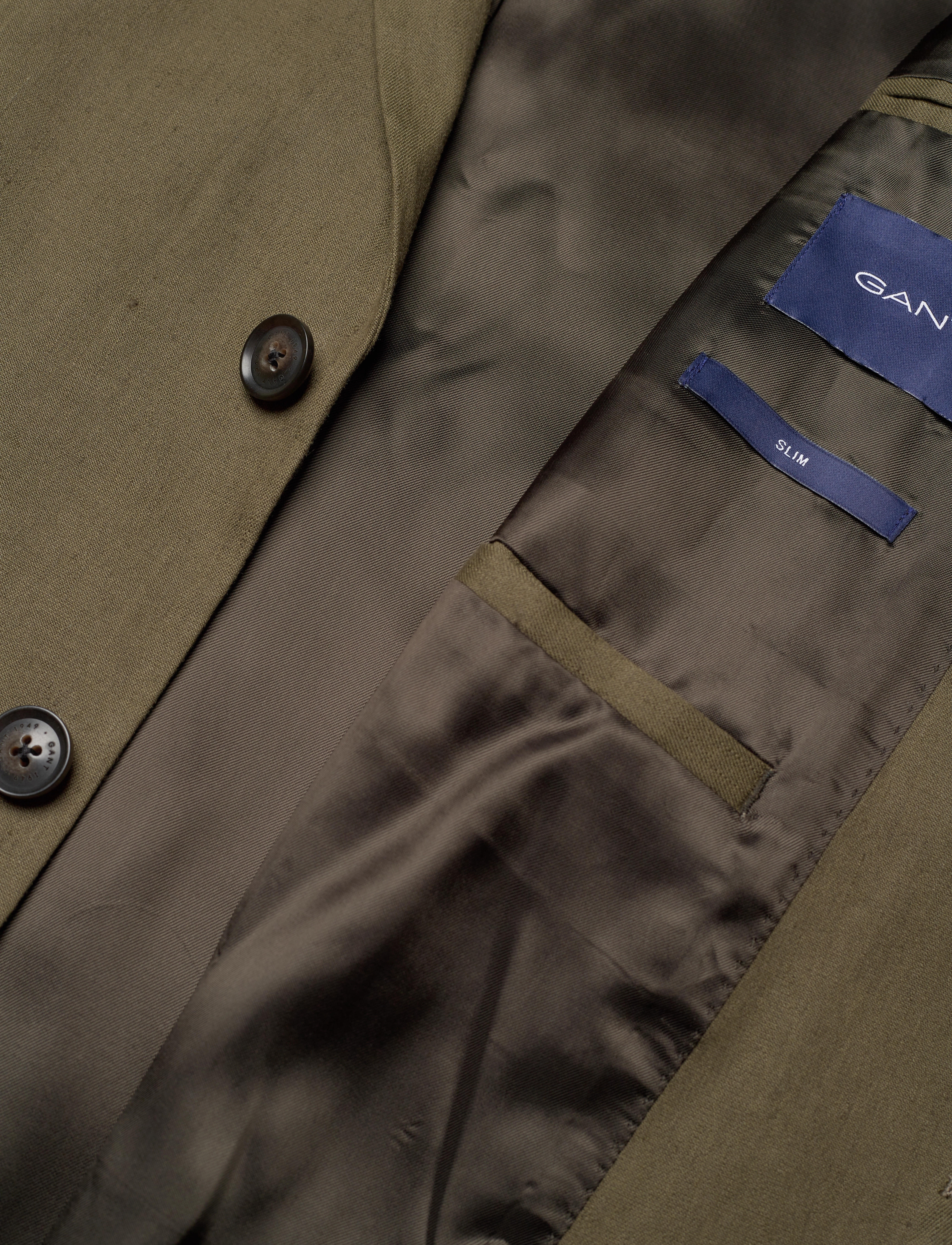 GANT - COTTON LINEN SUIT BLAZER - juniper green - 4