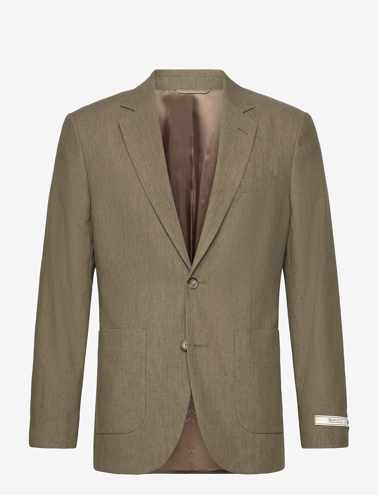 GANT - SLIM COT/LINEN SUIT JACKET - einreiher - dried clay - 1