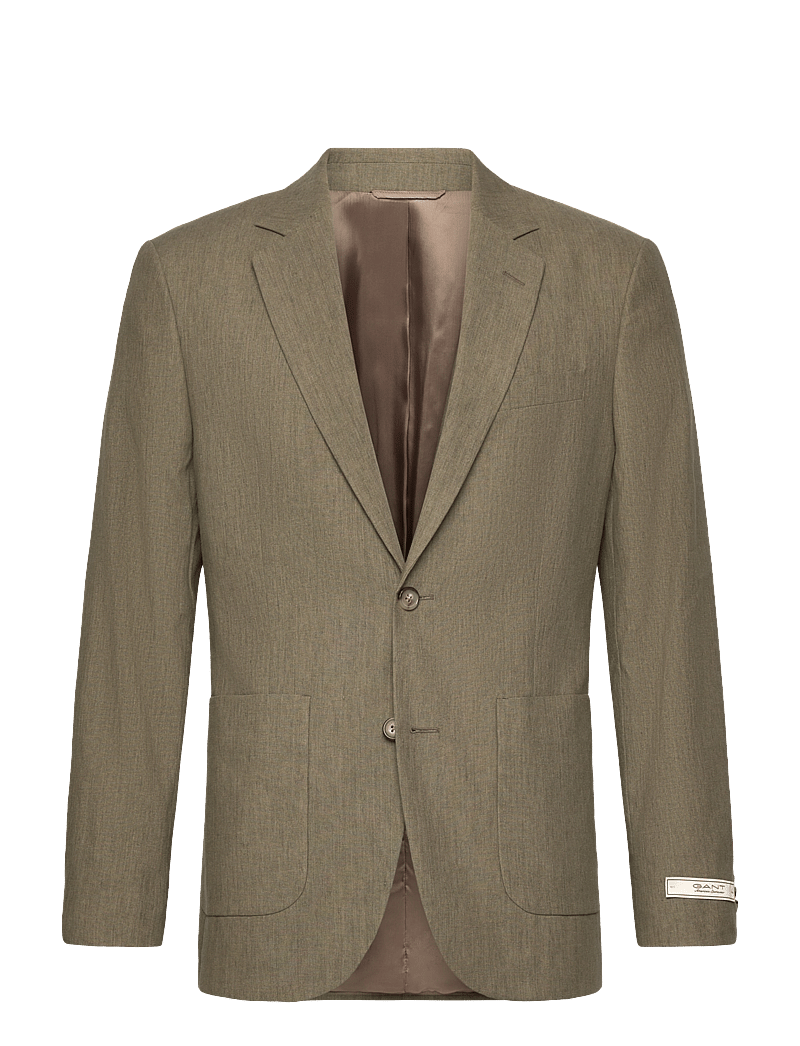 GANT - SLIM COT/LINEN SUIT JACKET - einreiher - dried clay - 1