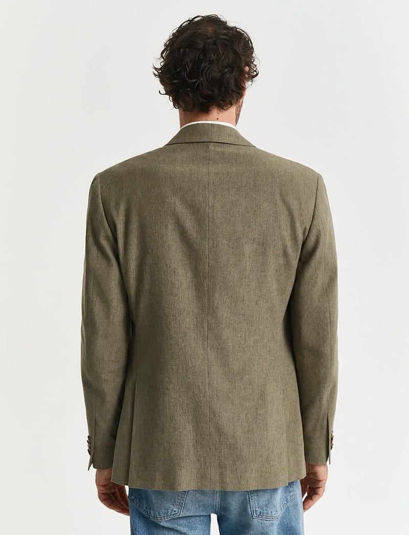 GANT - SLIM COT/LINEN SUIT JACKET - einreiher - dried clay - 3