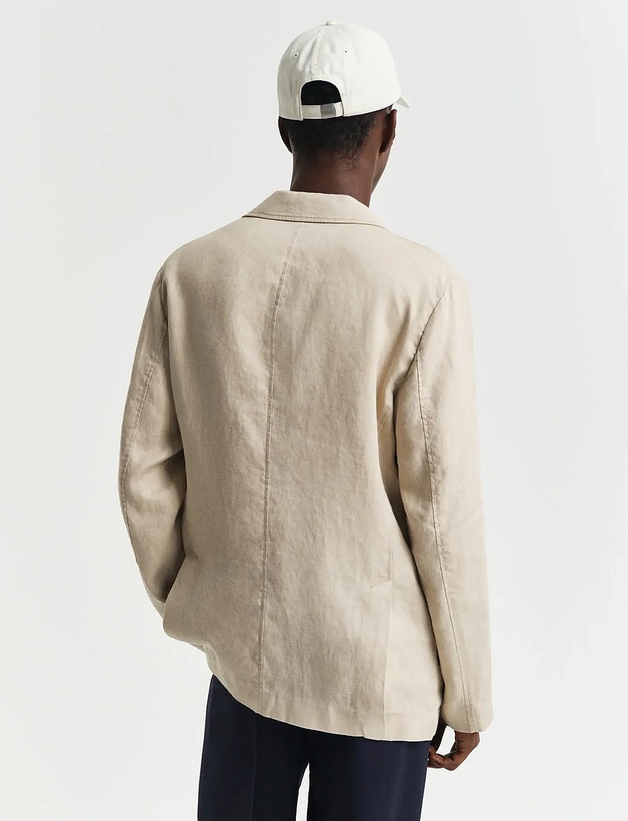 Gant - REG GMNT DYE LINEN BLAZER - dry sand - 3
