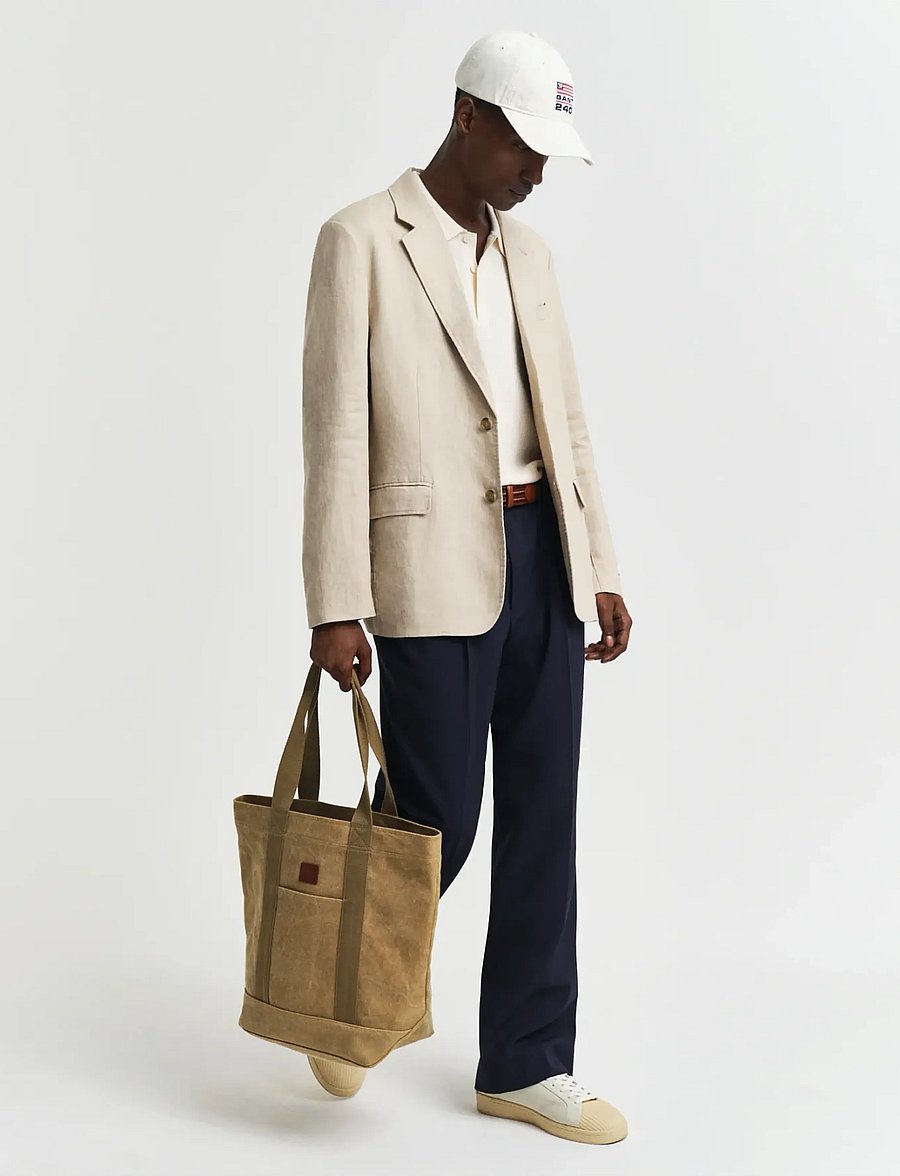 Gant - REG GMNT DYE LINEN BLAZER - dry sand - 5