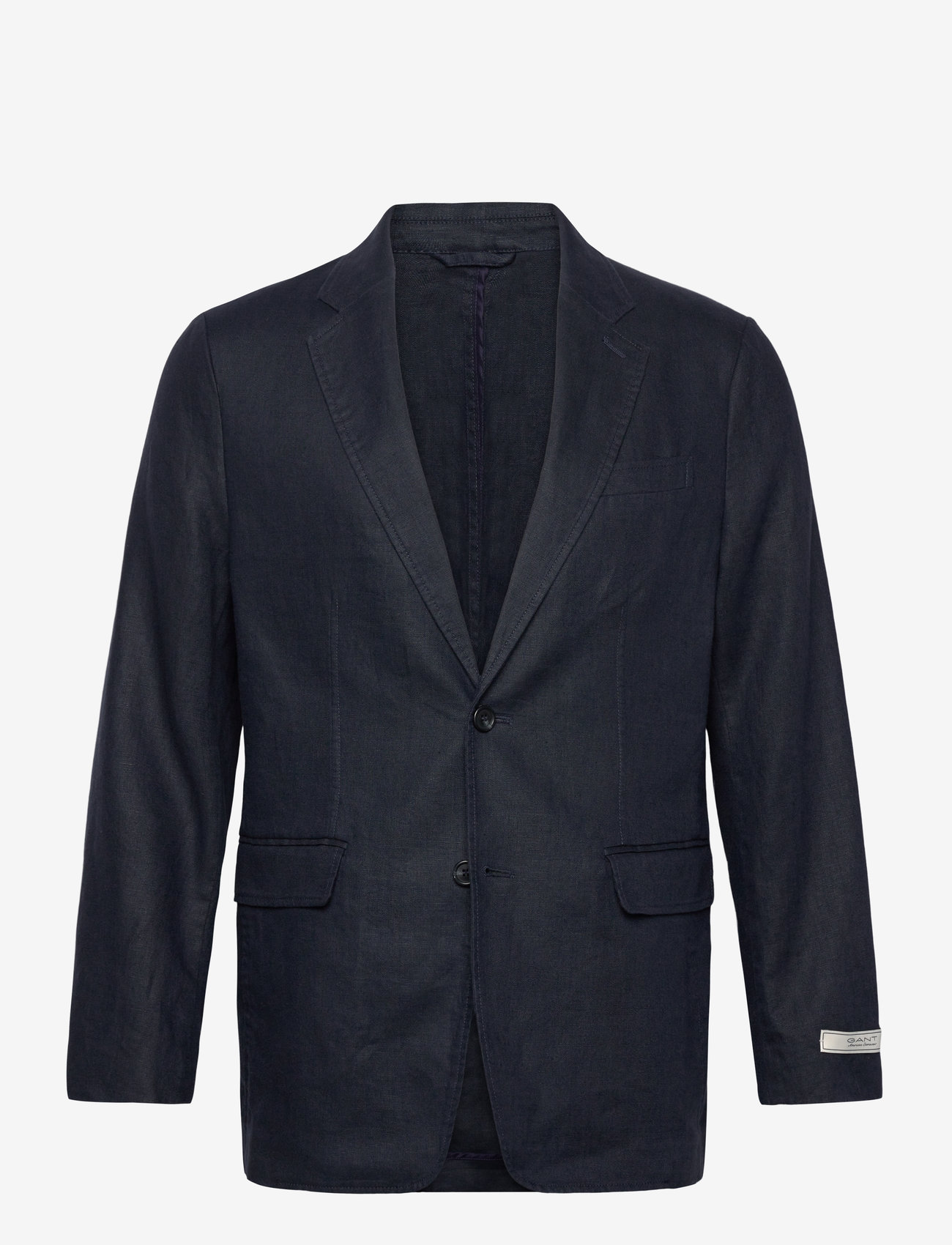 GANT - REG GMNT DYE LINEN BLAZER - enkeltradede blazere - evening blue - 1