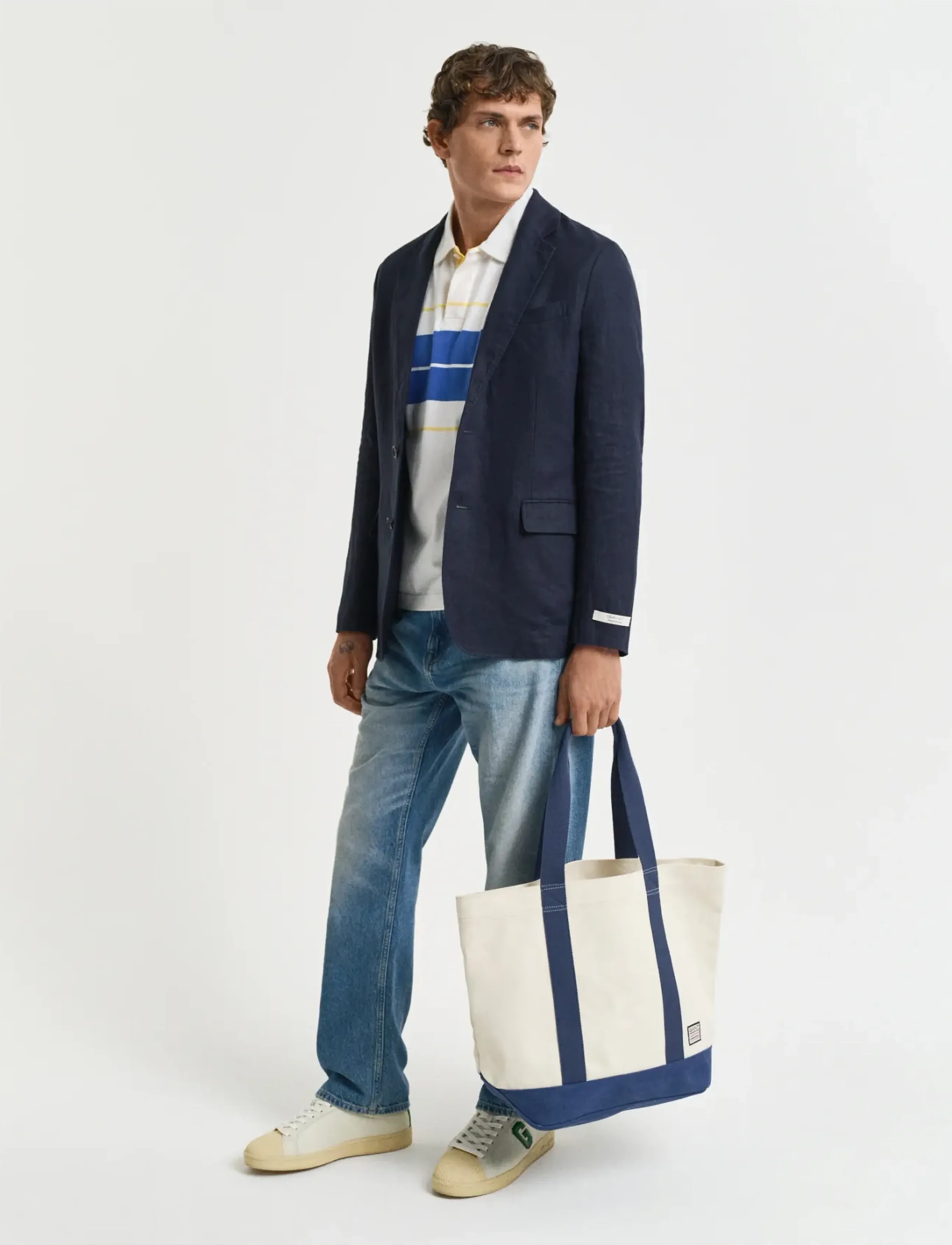 Gant - REG GMNT DYE LINEN BLAZER - evening blue - 4