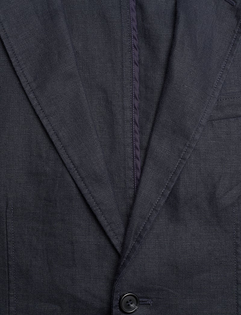 GANT - REG GMNT DYE LINEN BLAZER - enkeltradede blazere - evening blue - 5