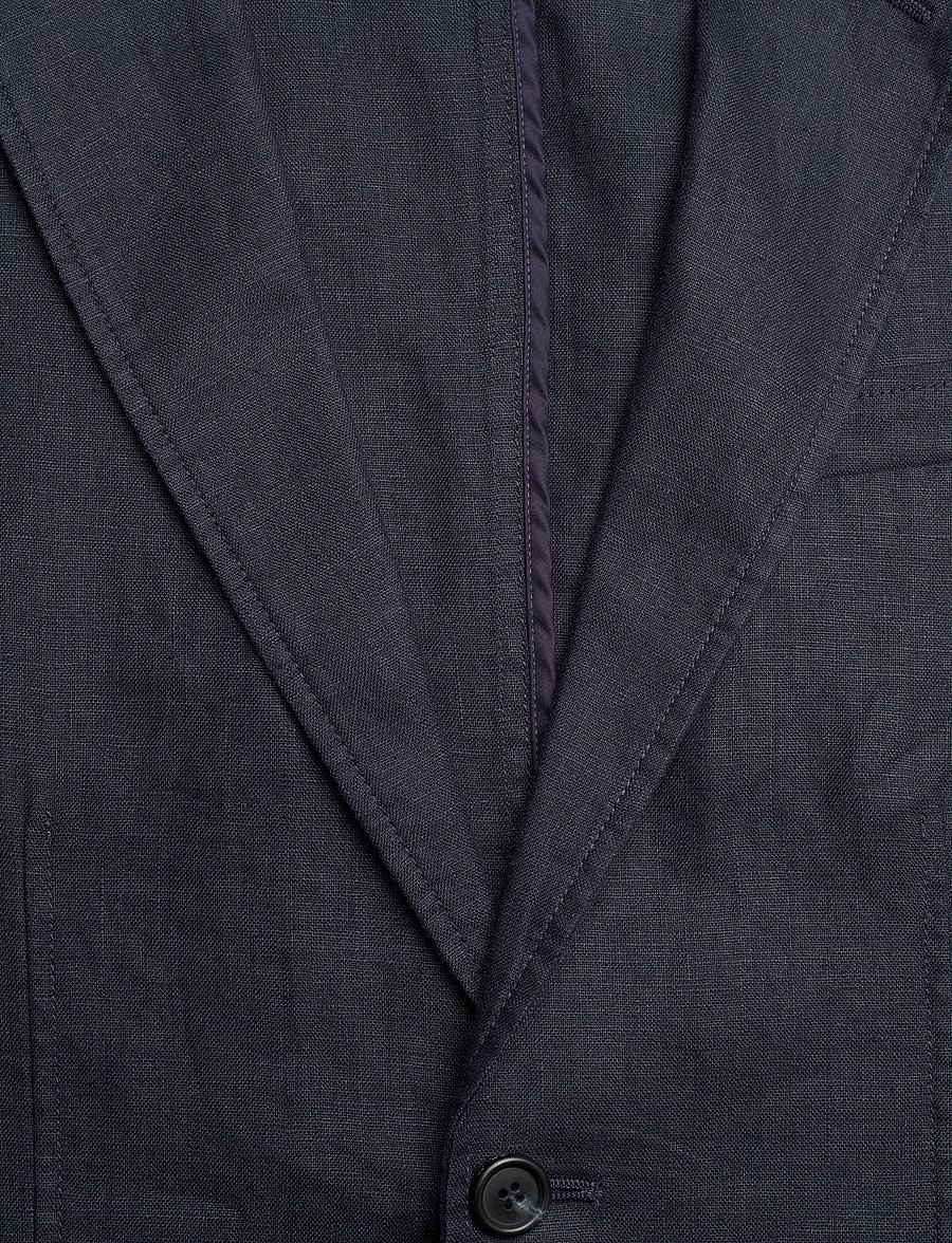 Gant - REG GMNT DYE LINEN BLAZER - evening blue - 5