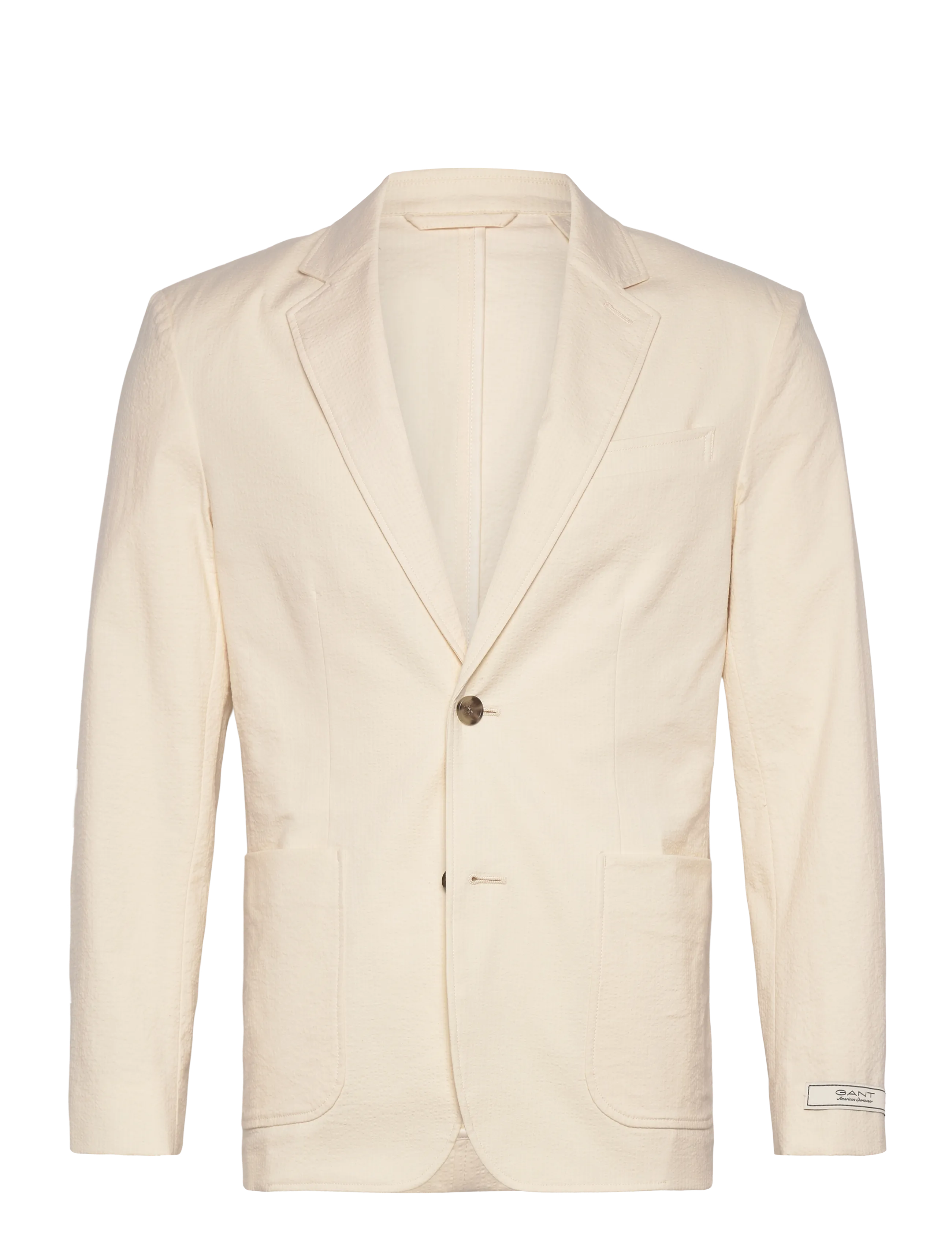 SLIM SEERSUCKER SUIT JACKET - CREAM