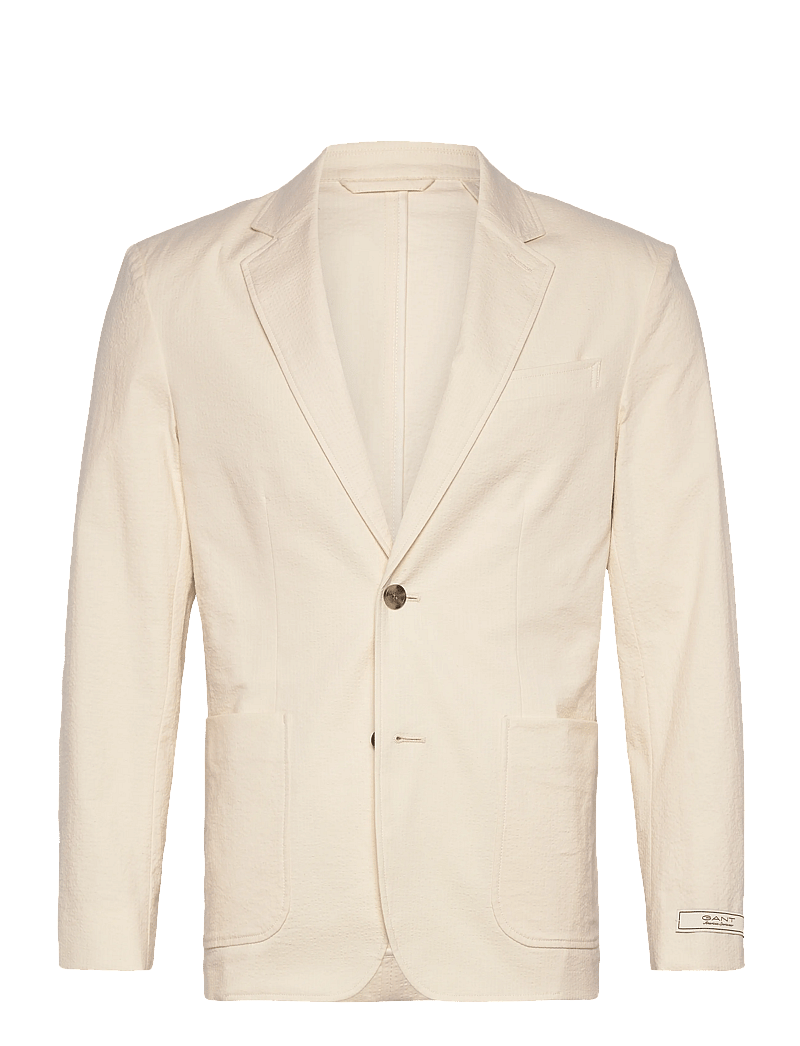 GANT - SLIM SEERSUCKER SUIT JACKET - einreiher - cream - 1