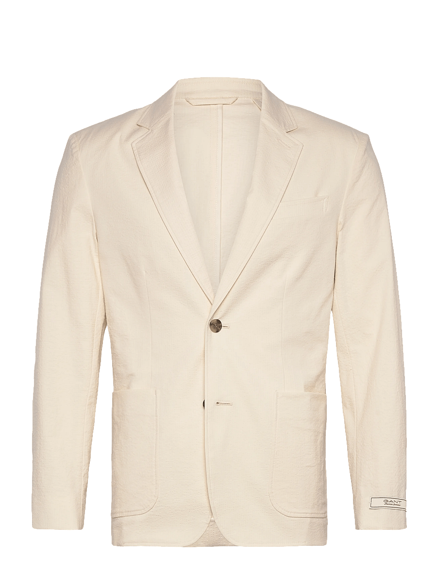 Gant - SLIM SEERSUCKER SUIT JACKET - enkeltradede blazere - cream - 1
