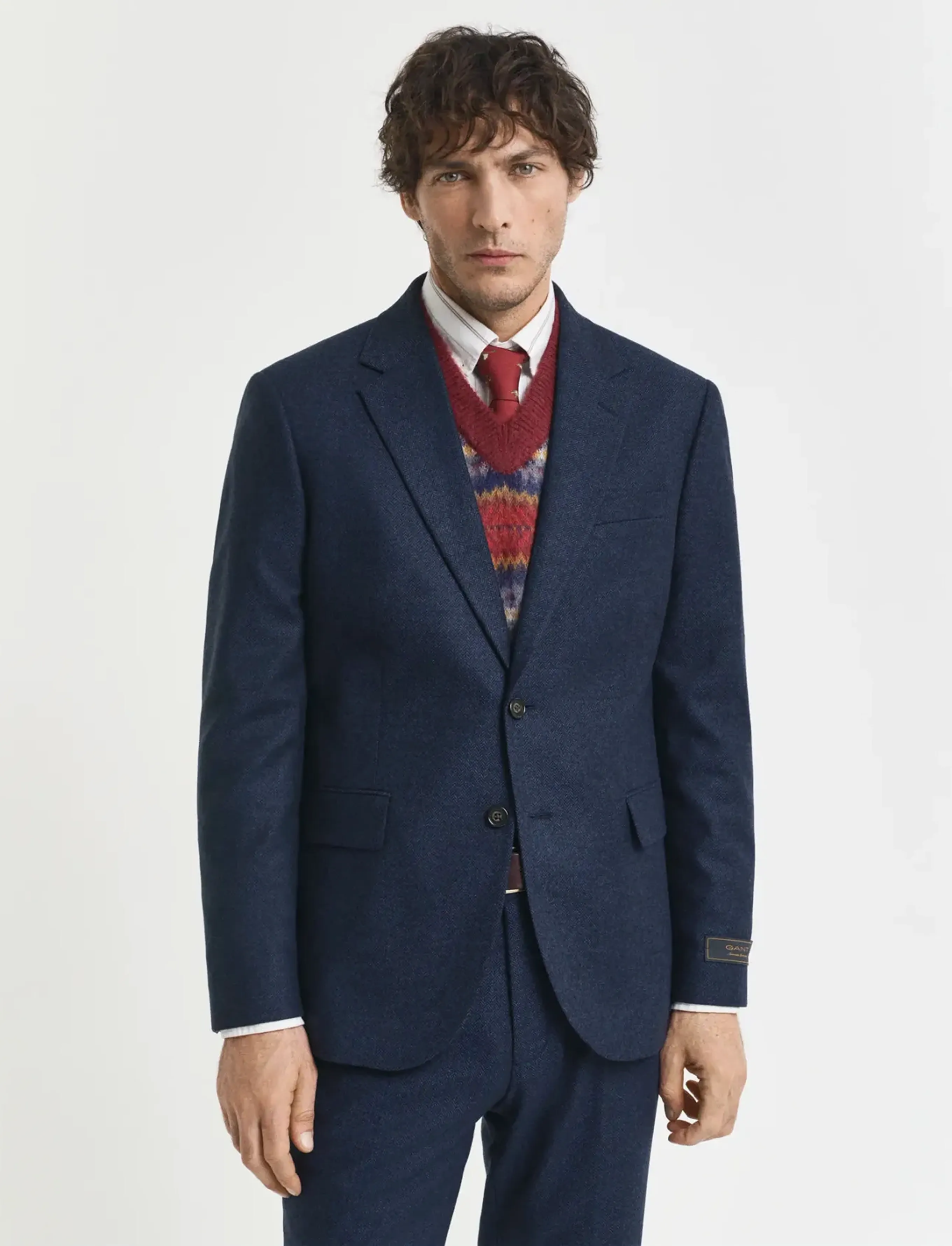 GANT FLANNEL HERRINGBONE SUIT JACKET - Osta stiili järgi - EVENING BLUE / navy